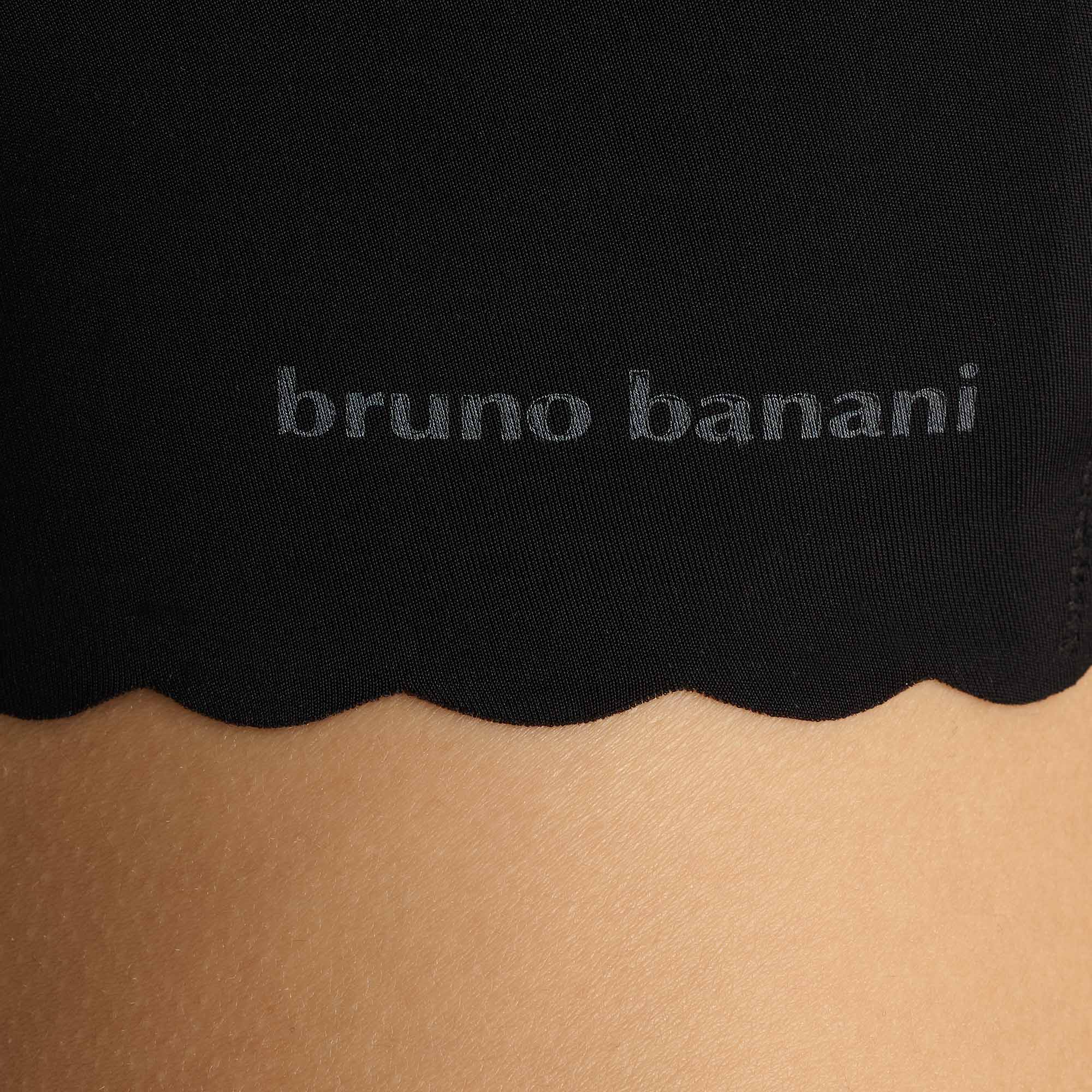 Bikini, Schwarzes Top, Scalloped Kante, Hautnahe Textur, Bruno Banani