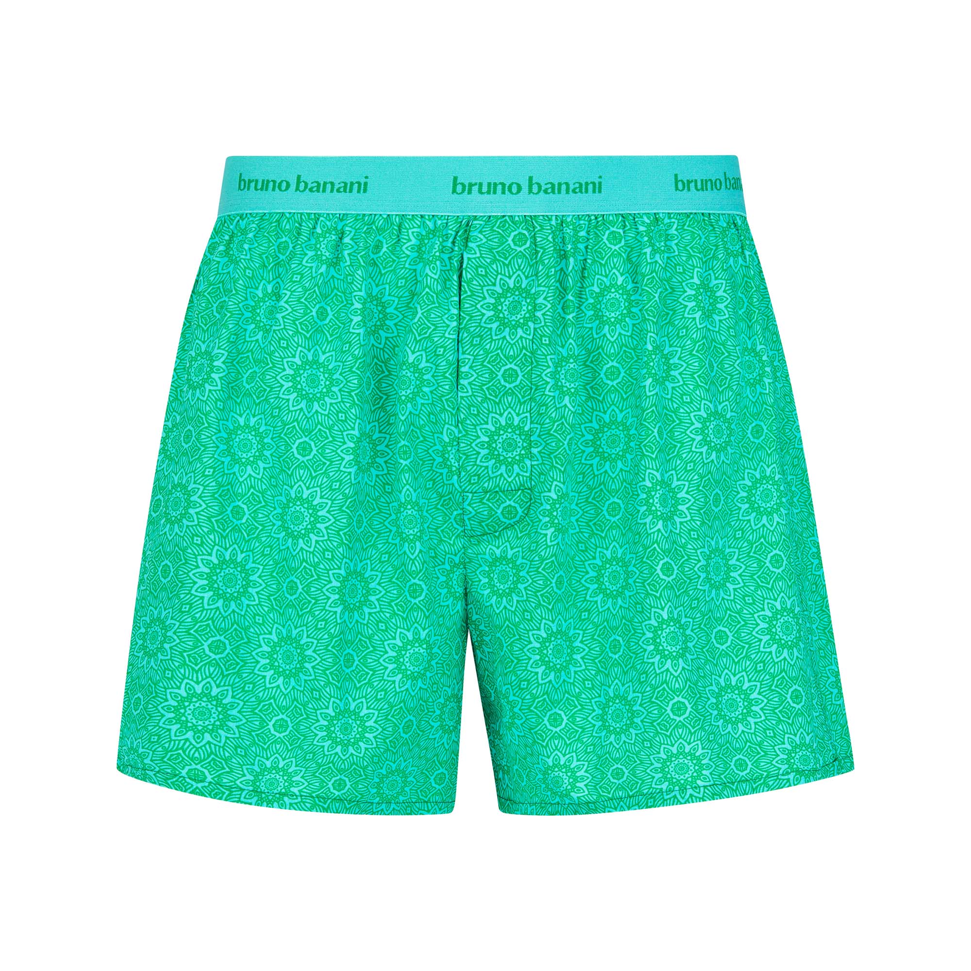 Boxershort Green Mandala waistband outside