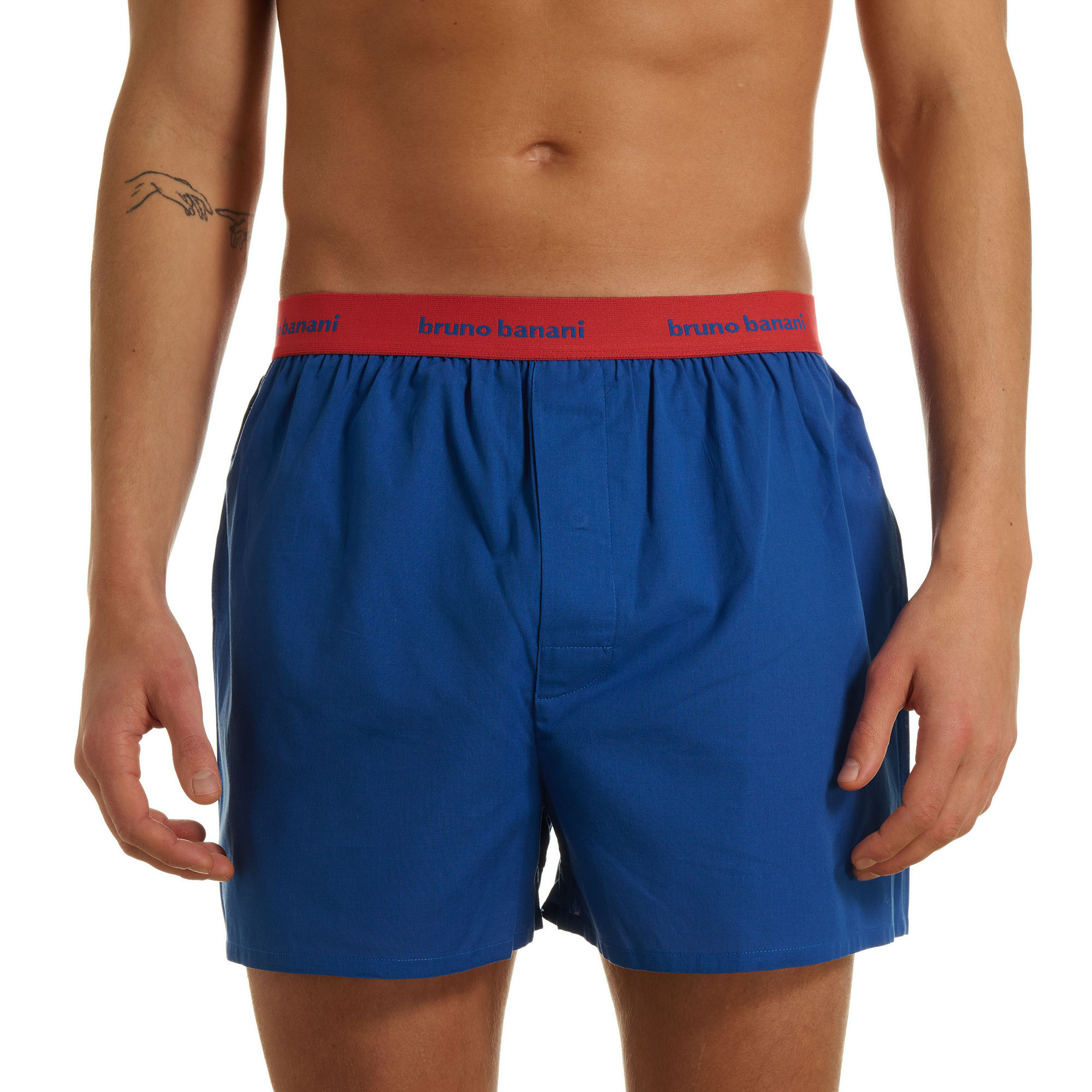 Boxershorts, Blaue Shorts, Elastischer Bund, Bruno Banani, Mittellang