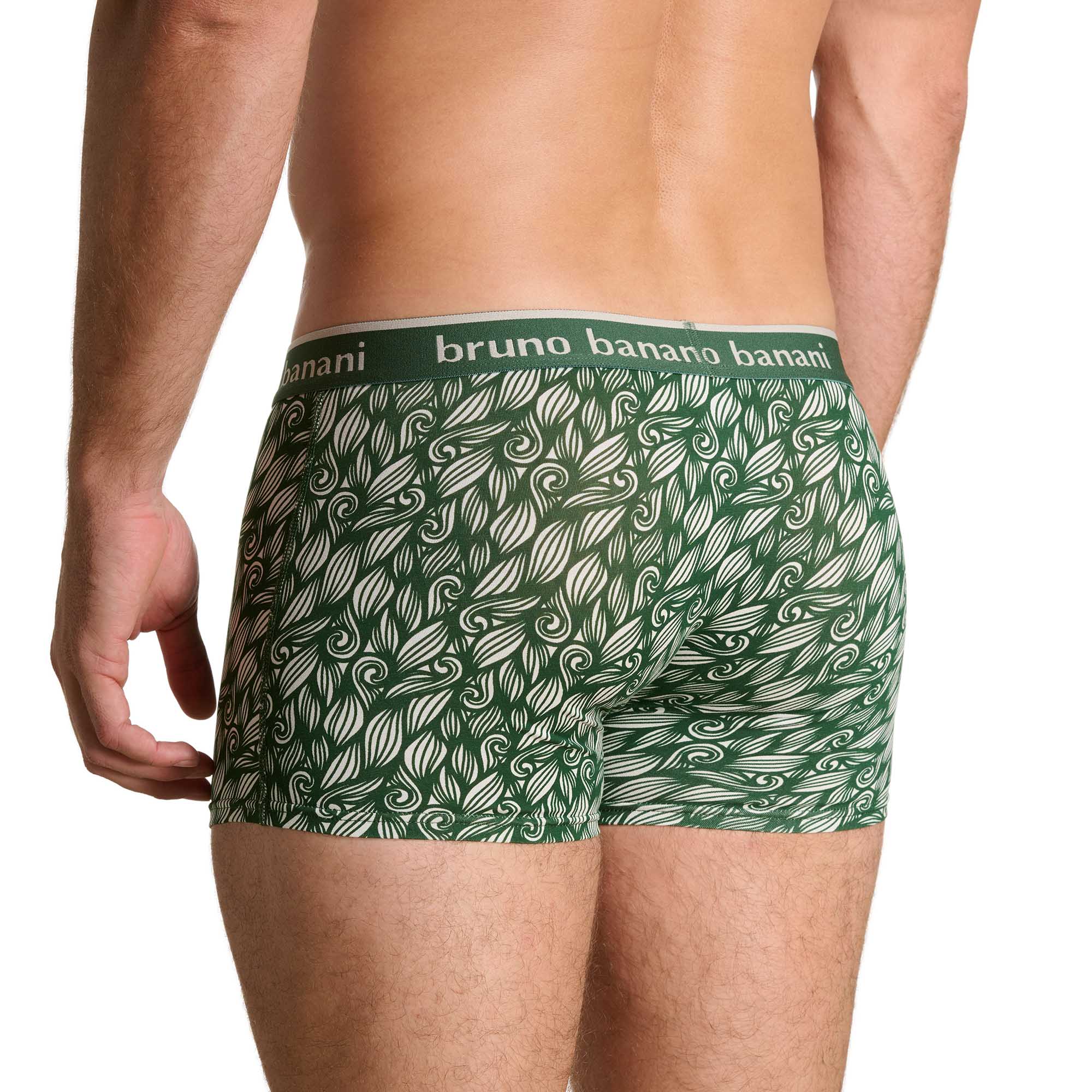 Boxer shorts, Gemustertes Unterteil, Grüne Shorts, elastischer Bund, Unterwäsche/Boxershort