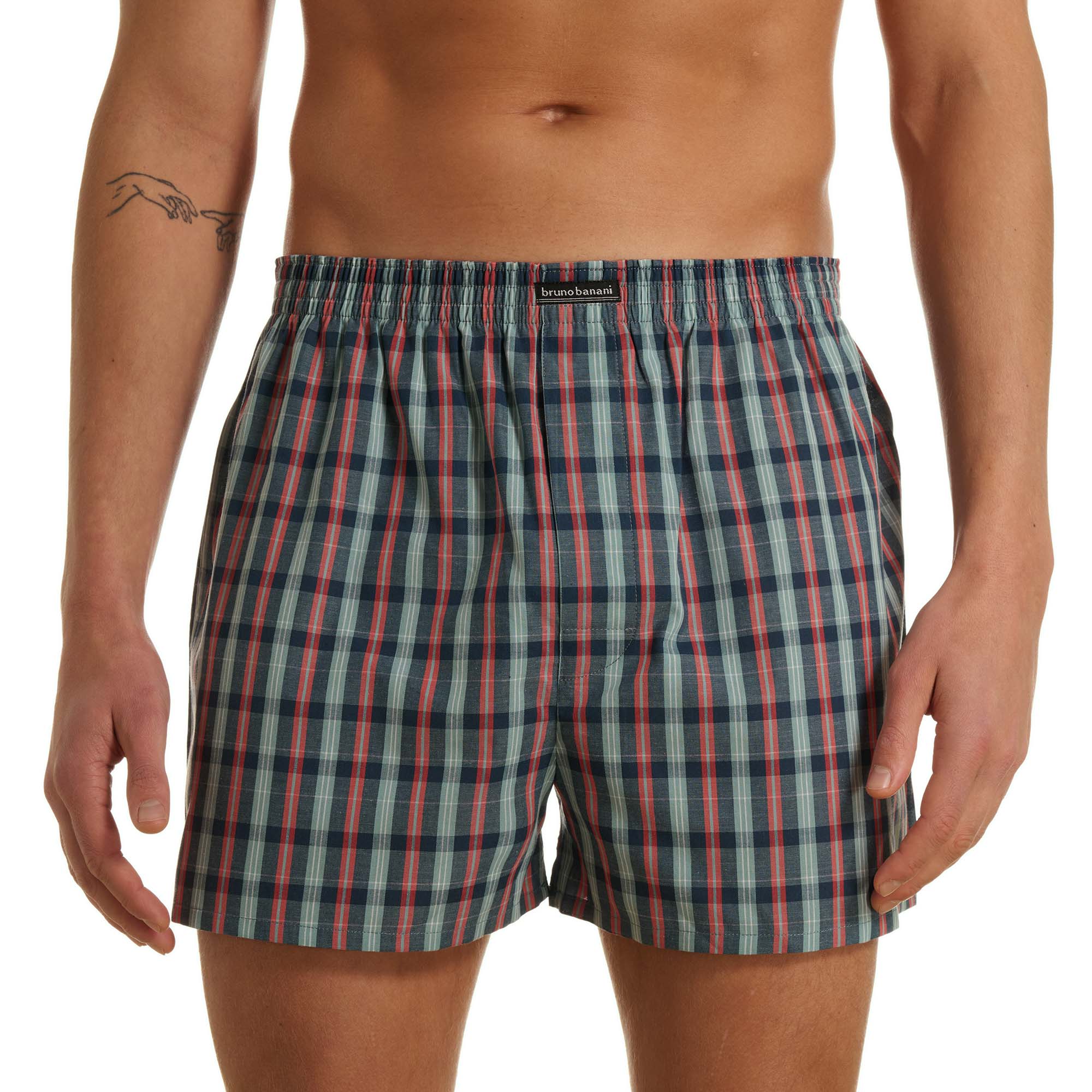 Boxer-Shorts, Plaid-Muster, Elastischer Bund, Leichte Stoffe, Kurze Shorts