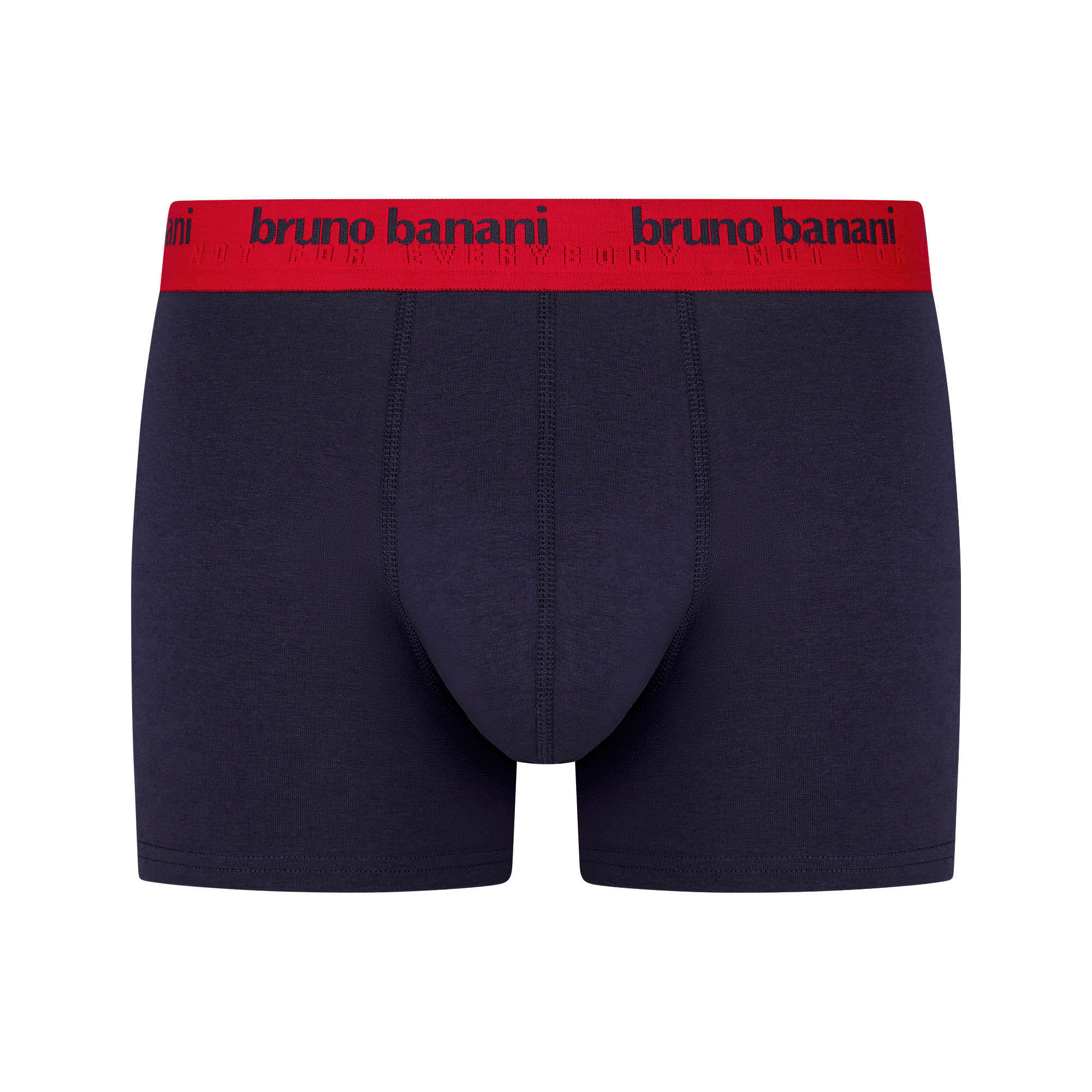 Herren-Boxershorts, Dunkelblau, Roter Bund, Elastischer Bund, Baumwollstoff