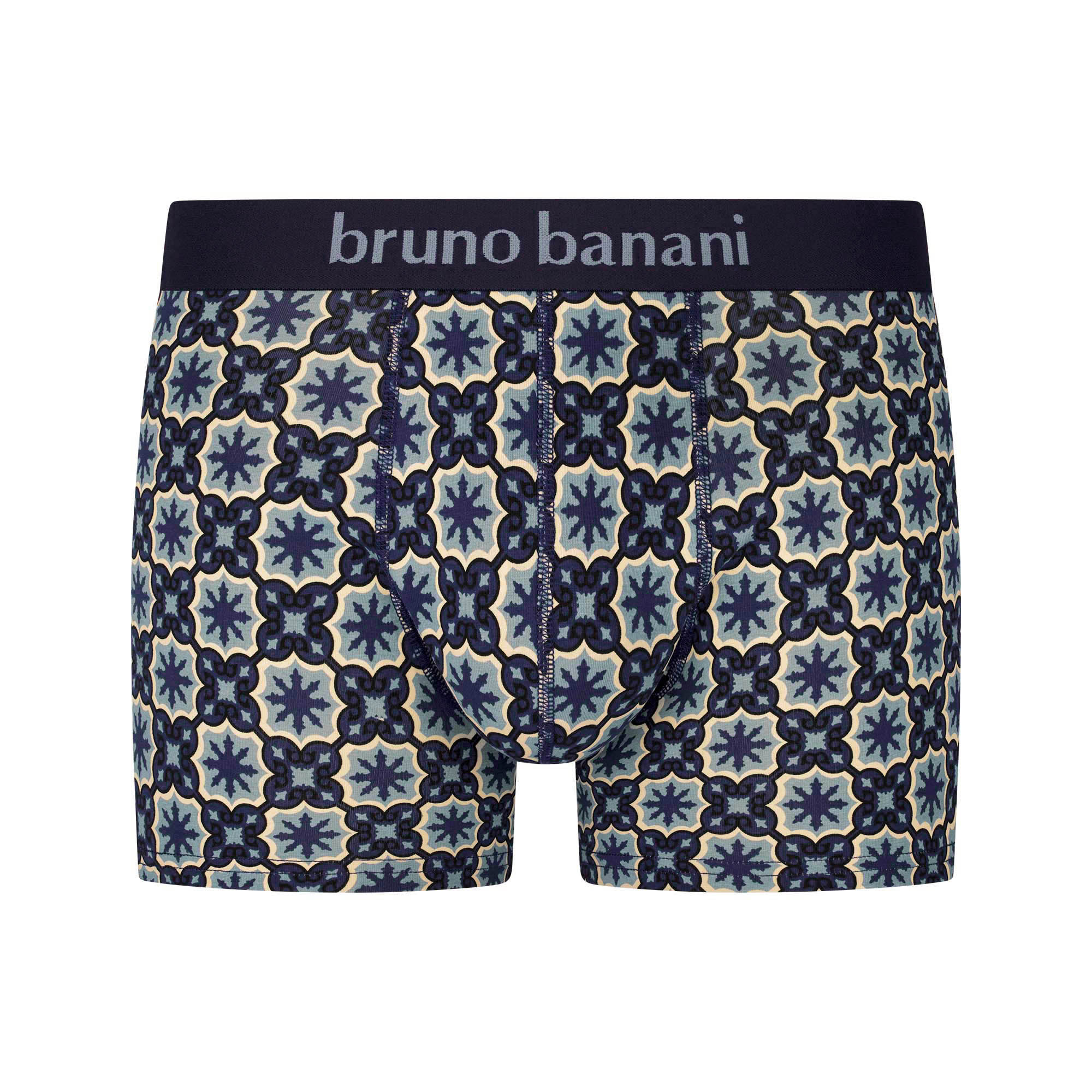Boxershorts, Gemustert, Geometrisch, Blau Töne, Elastischer Bund