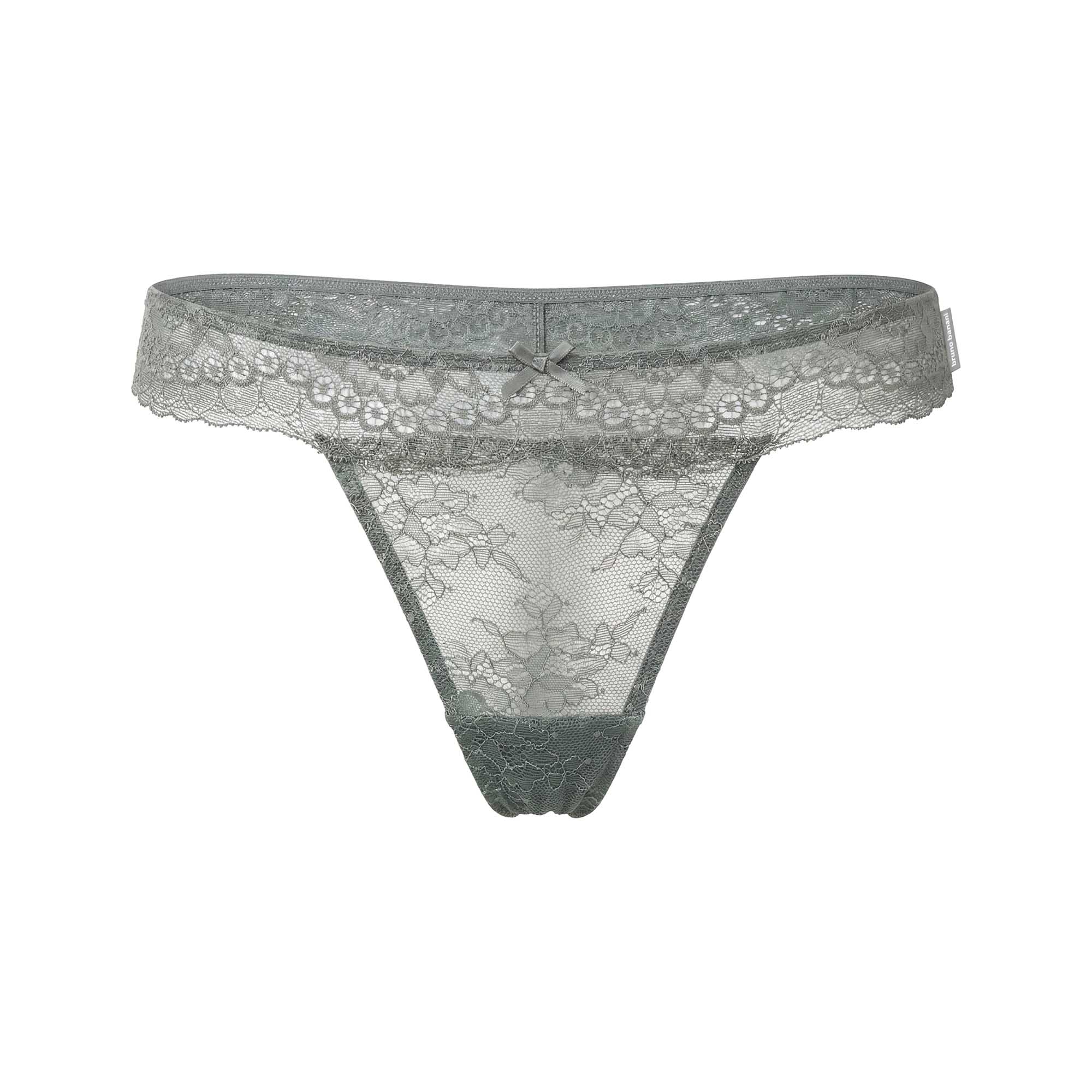 Unterwäsche, G-String, Spitze, Blassgrau, Lace