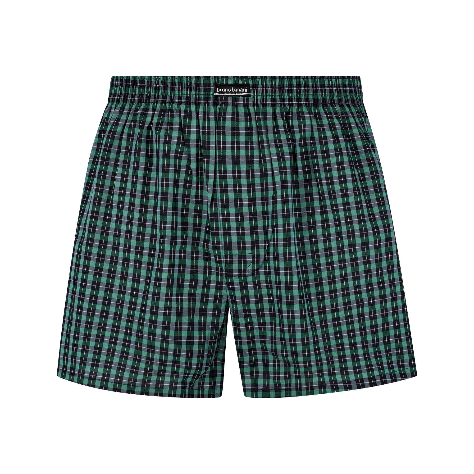 Boxer, Schachbrettmuster, Grün, Marineblau, Elastischer Bund