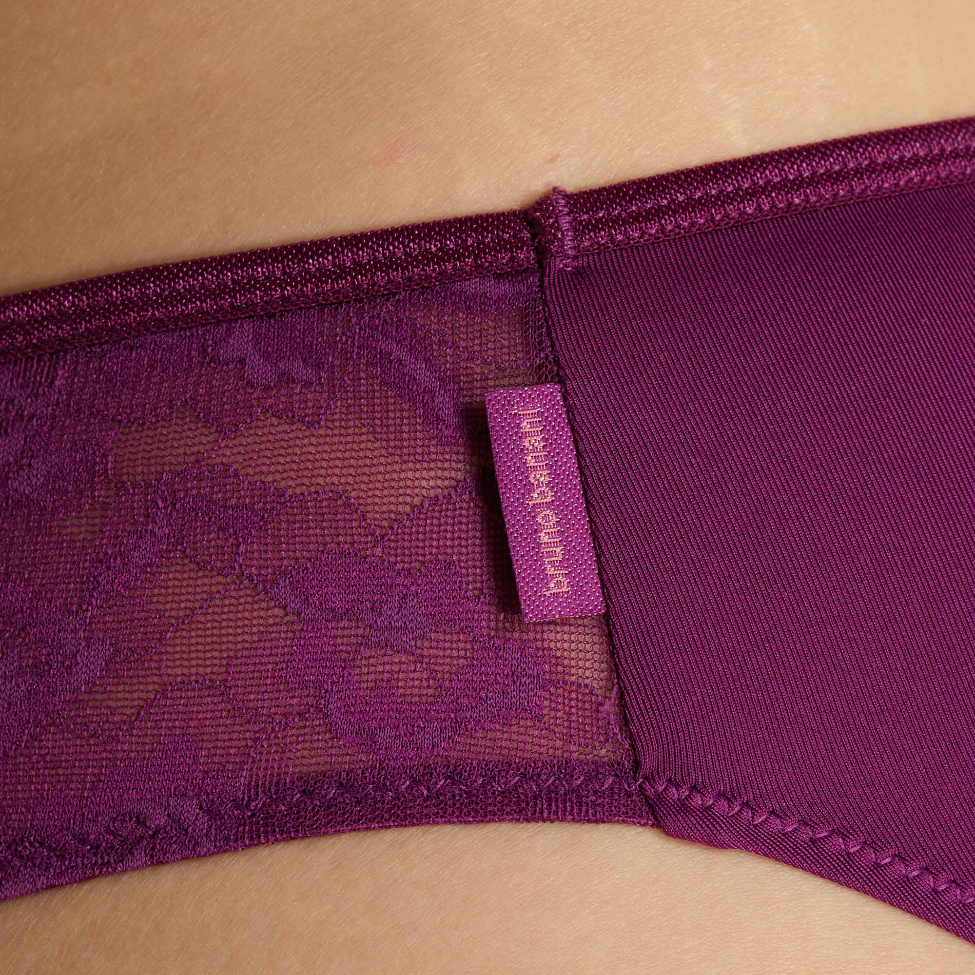 Spitze, Unterwäsche, Bandeau, Burgunderrot, Elastikmaterial