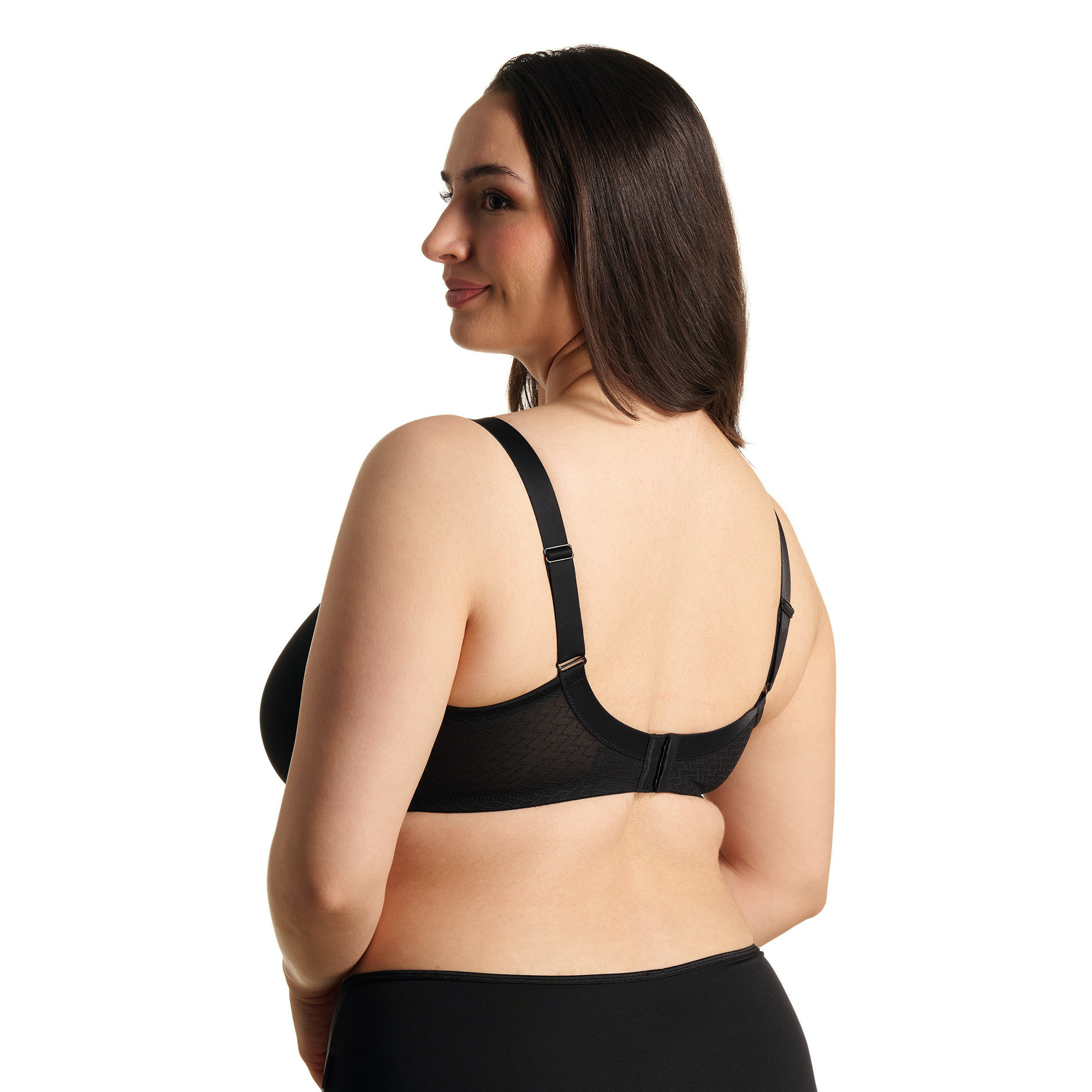 BH, Schwarz, Bügel-BH, Glattgewebe, Rückensicht