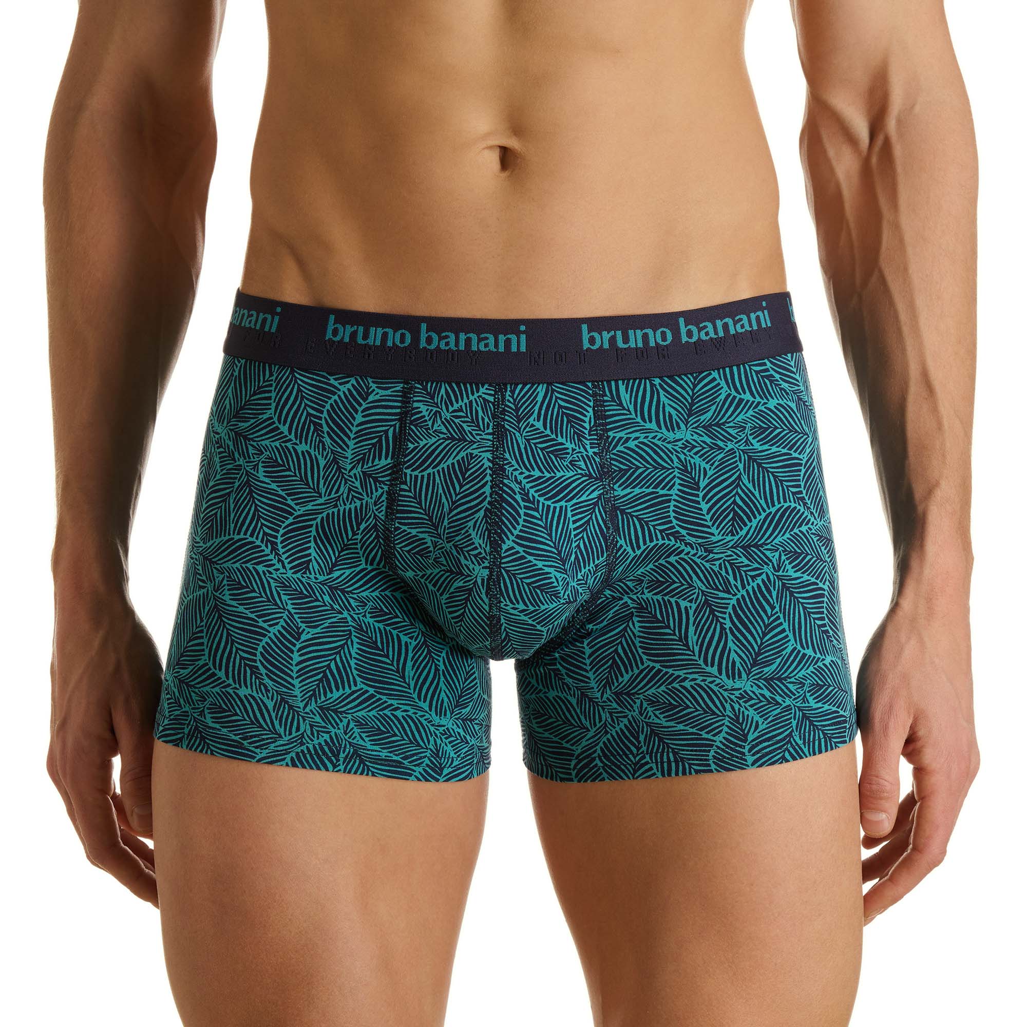 Boxer, Underwear, Muster, Blättermuster, Teal-Farbe
