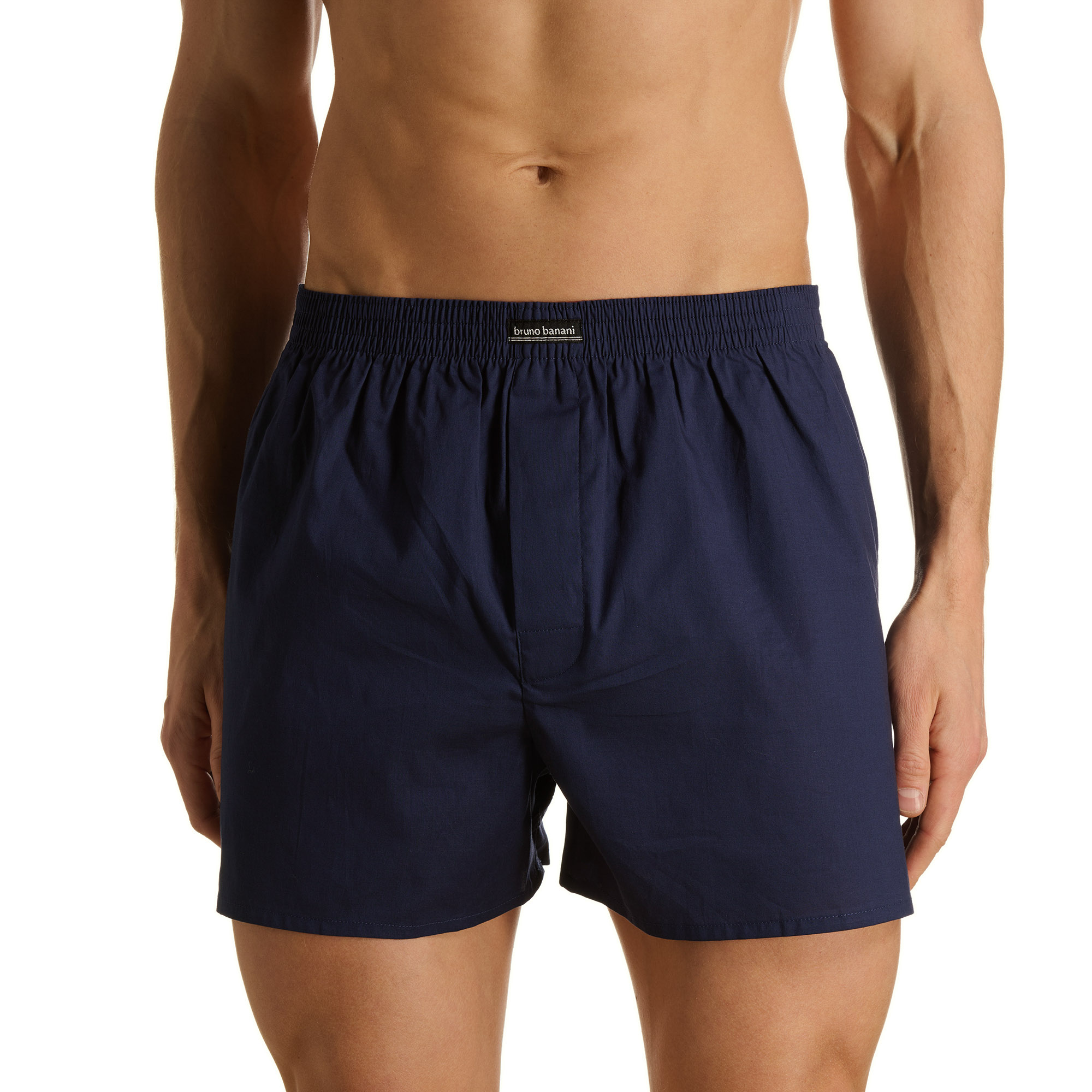 Herren-Shorts, Navy, Schwimmshorts, Elastischer Bund, Baumwolle/Canvas