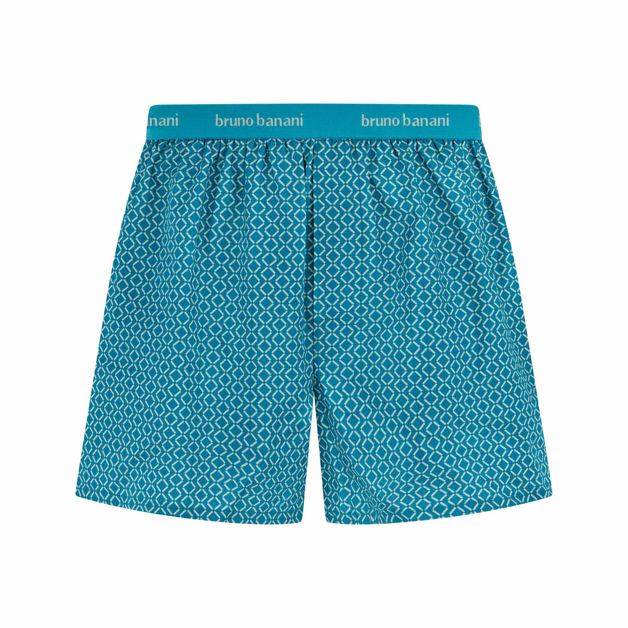 Boxershorts, gemusterteshort, Türkis, ElastischerBund, Bruno Banani