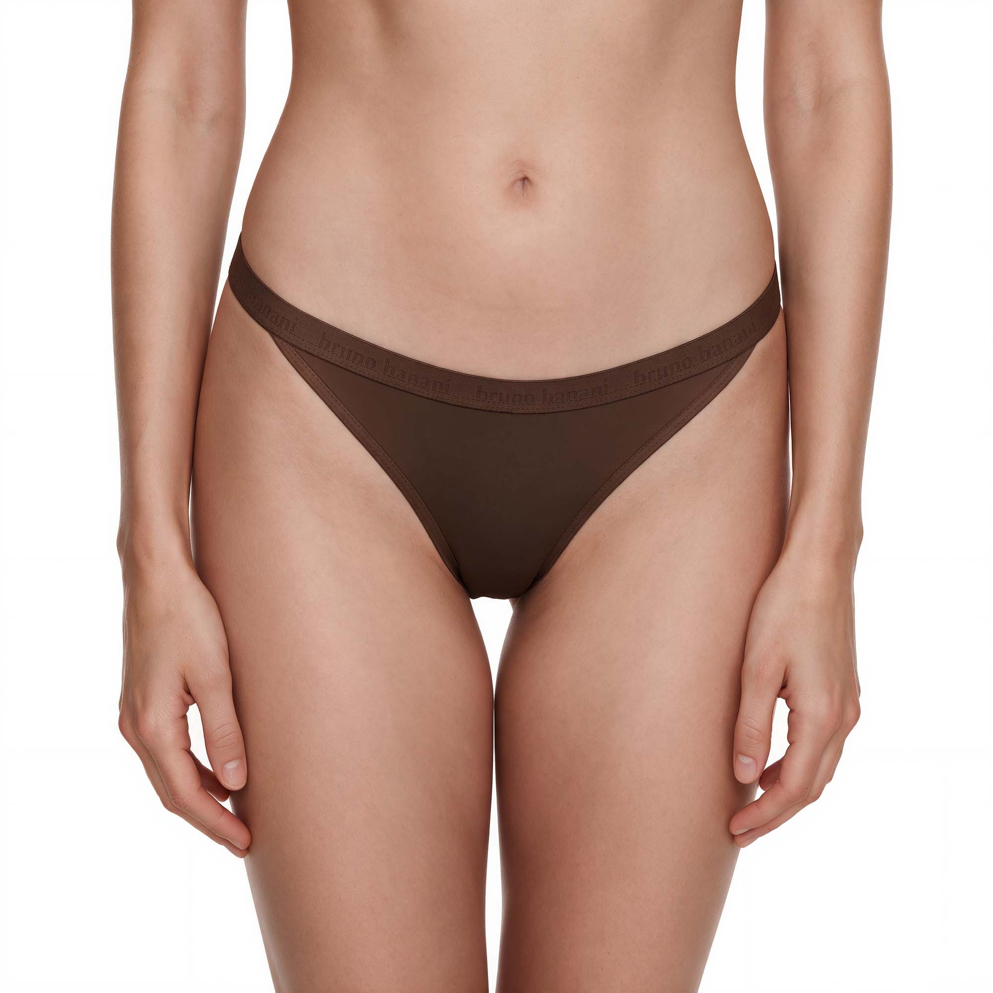Unterhose, Bikini-Slip, Schlichter Braun, Gummibund, Baumwollmix?