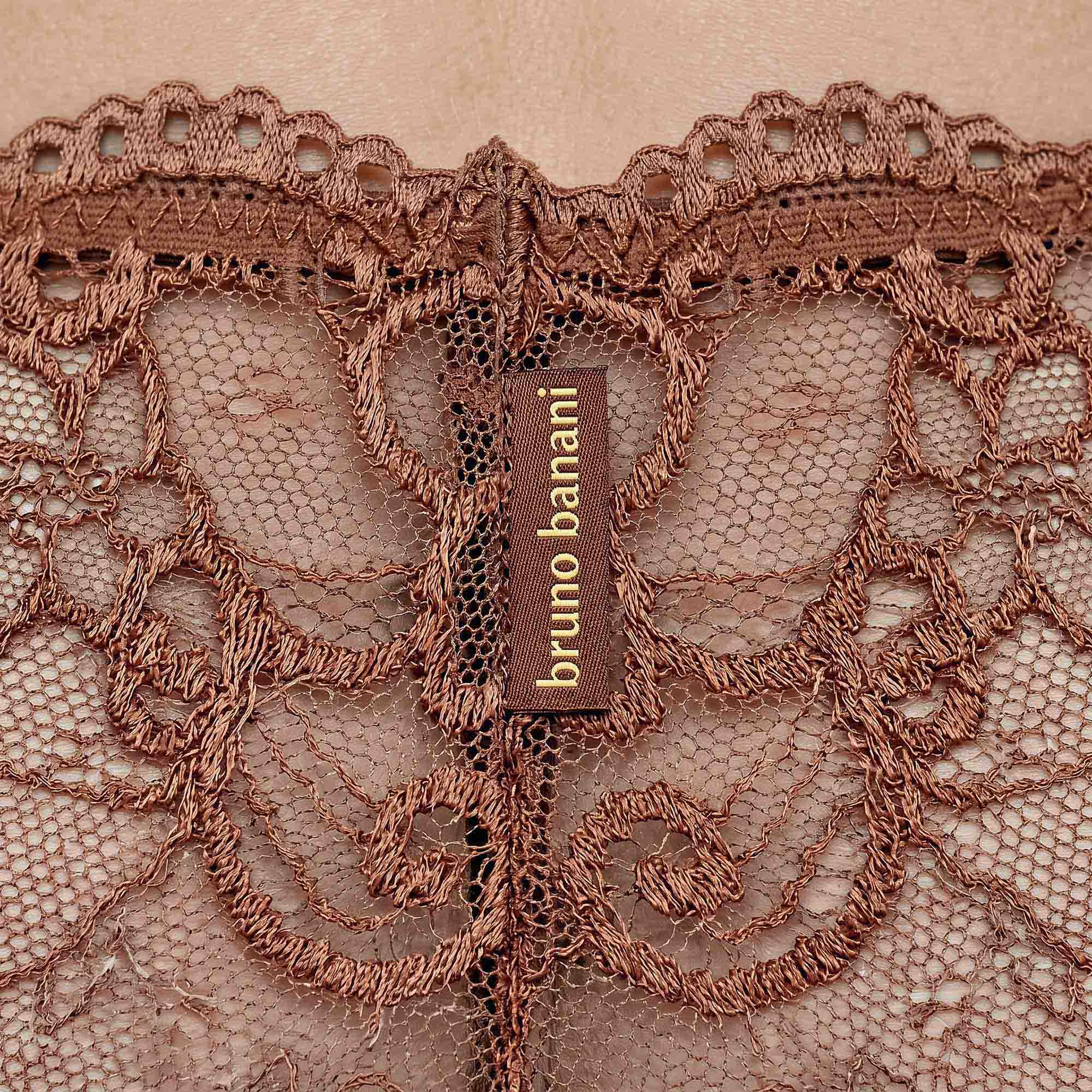 Spitze, Oberteil, Braun, Netzstoff, Label brunomani