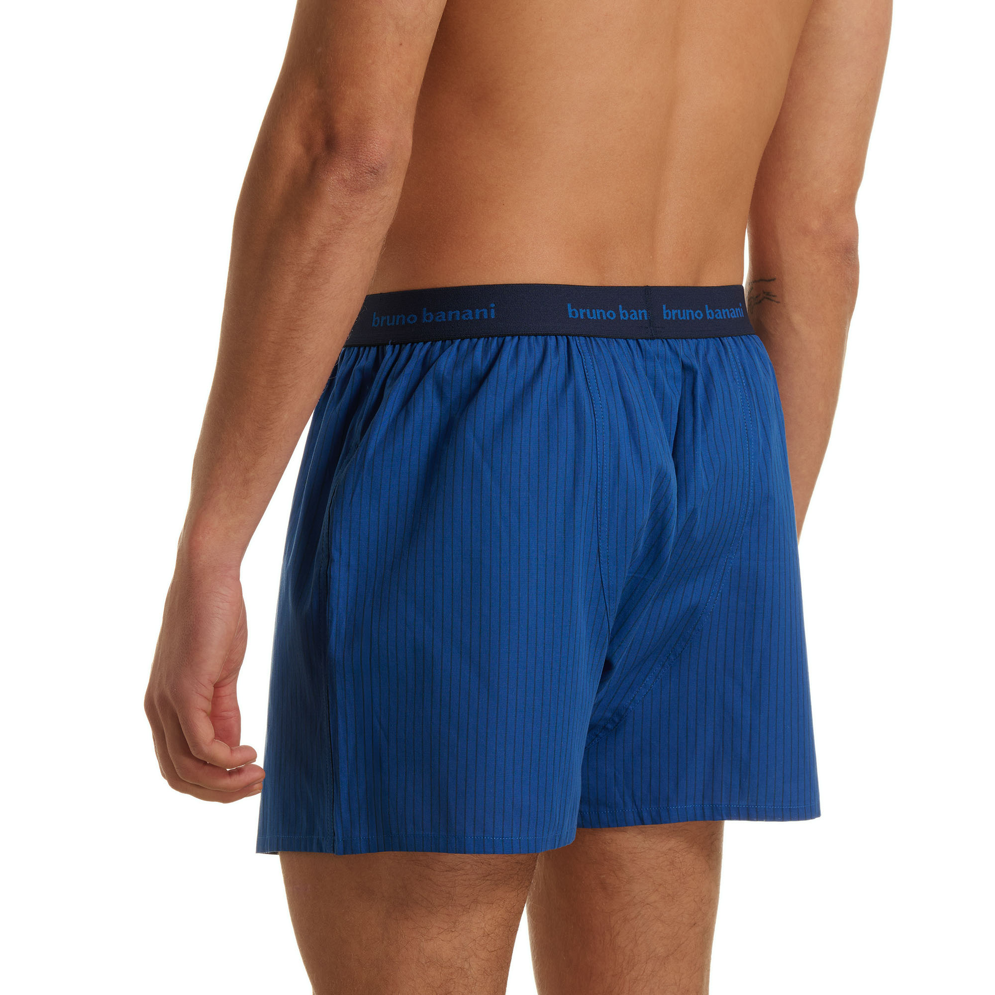 Boxer, Kurze Hose, Blau, gestreift, elastischer Bund