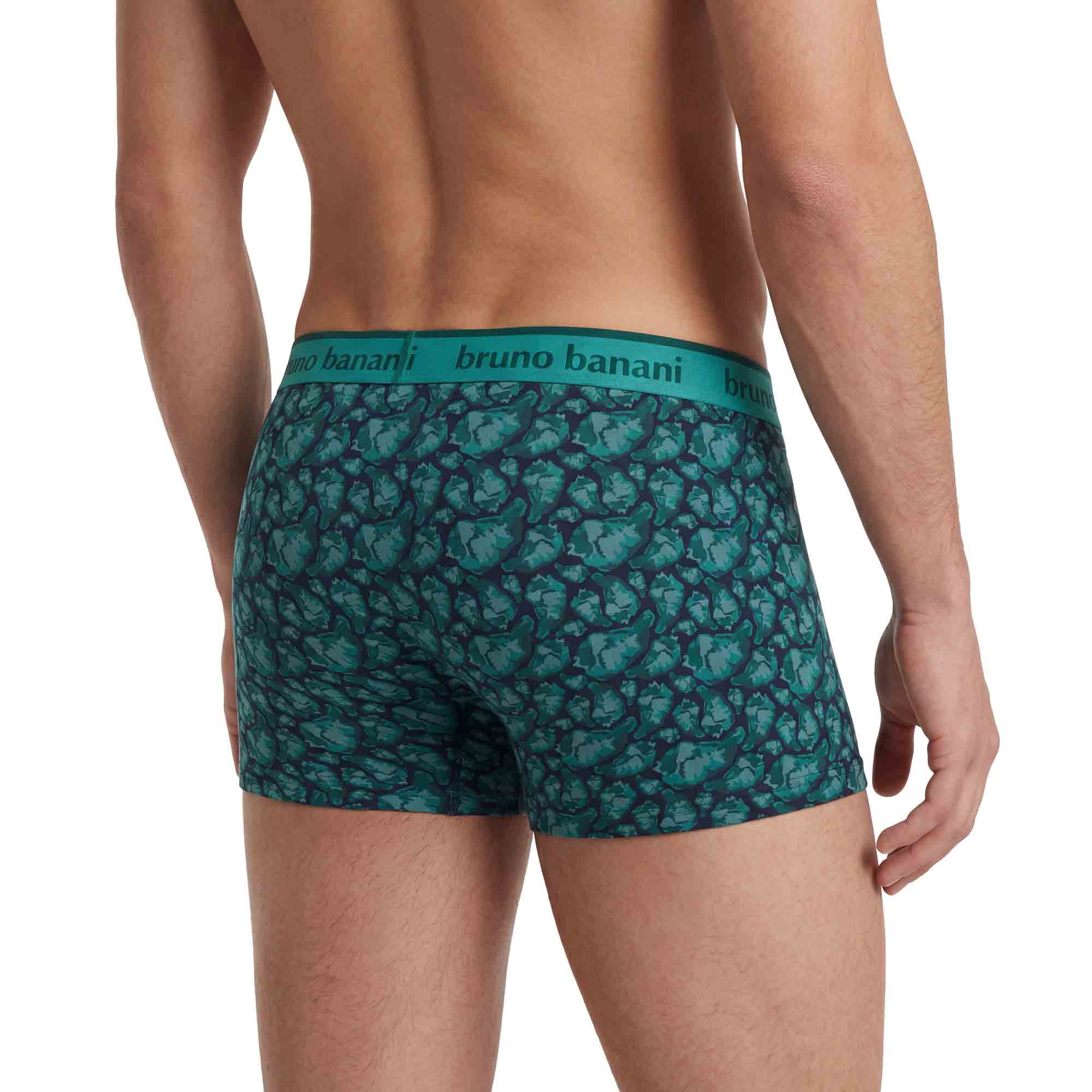 Herren-Boxershorts, Türkis, Muster, Elastischer Bund, Bruno Banani