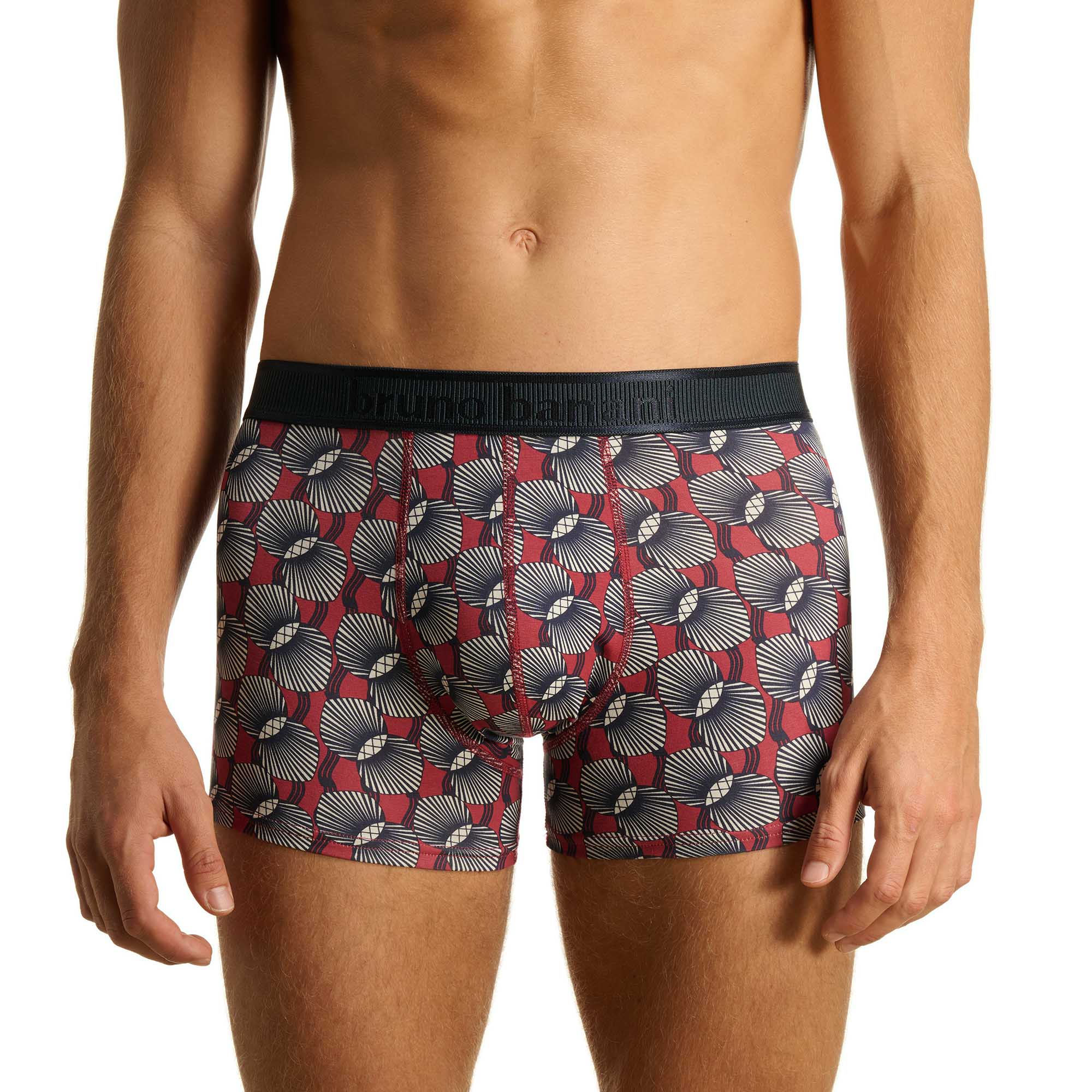 Boxer, Trunks, Muster, Bordeaux, Elastischer Bund