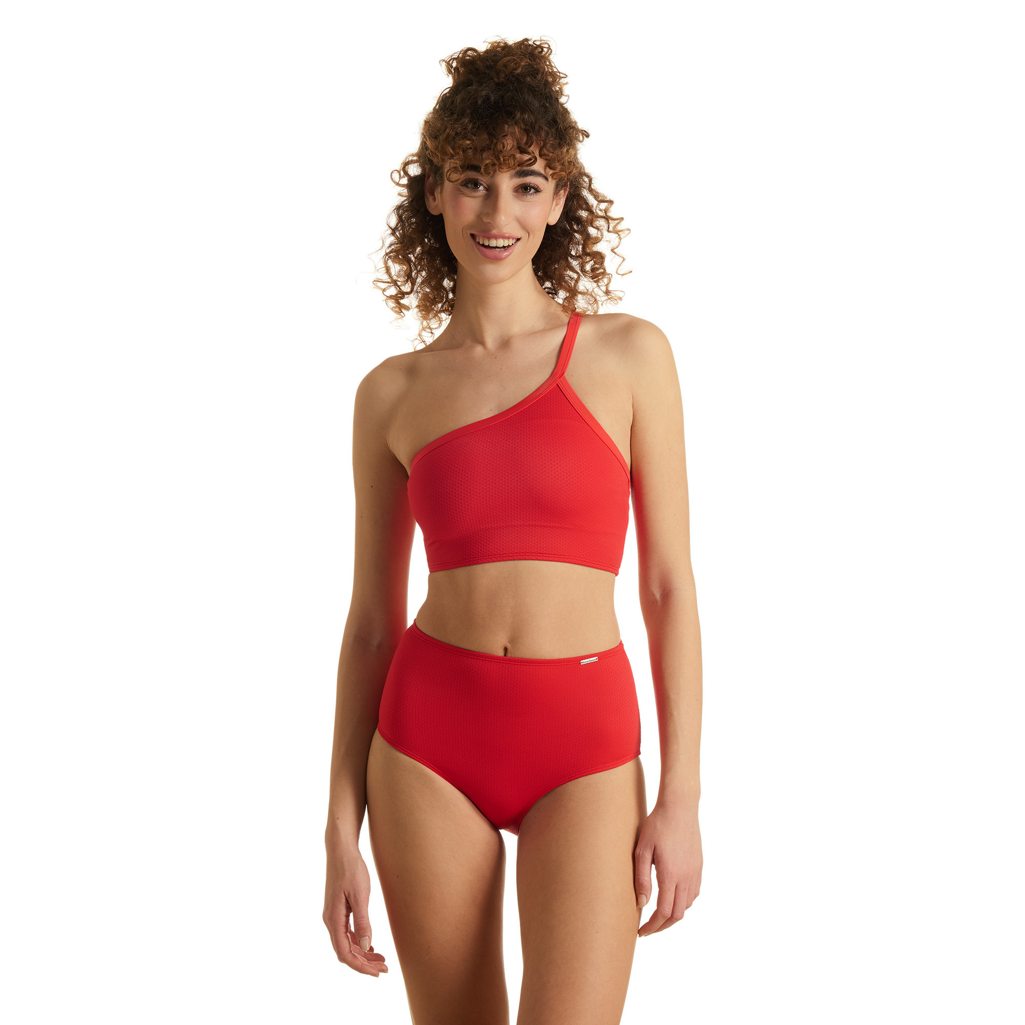 Two-piece, Bikini-Top, Bikini-Hose, Rot, Eine Schulter