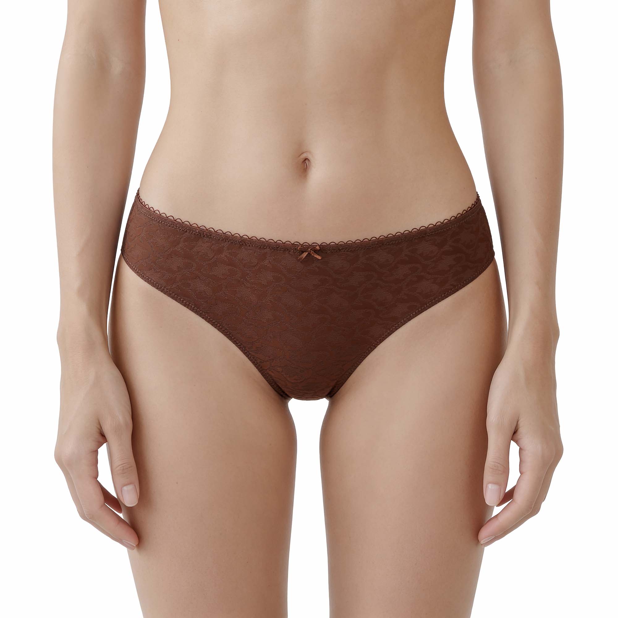 Braun Spitze, Hüfte Slip, Lace Unterhose, Mittlerer Bund, Damenunterwäsche