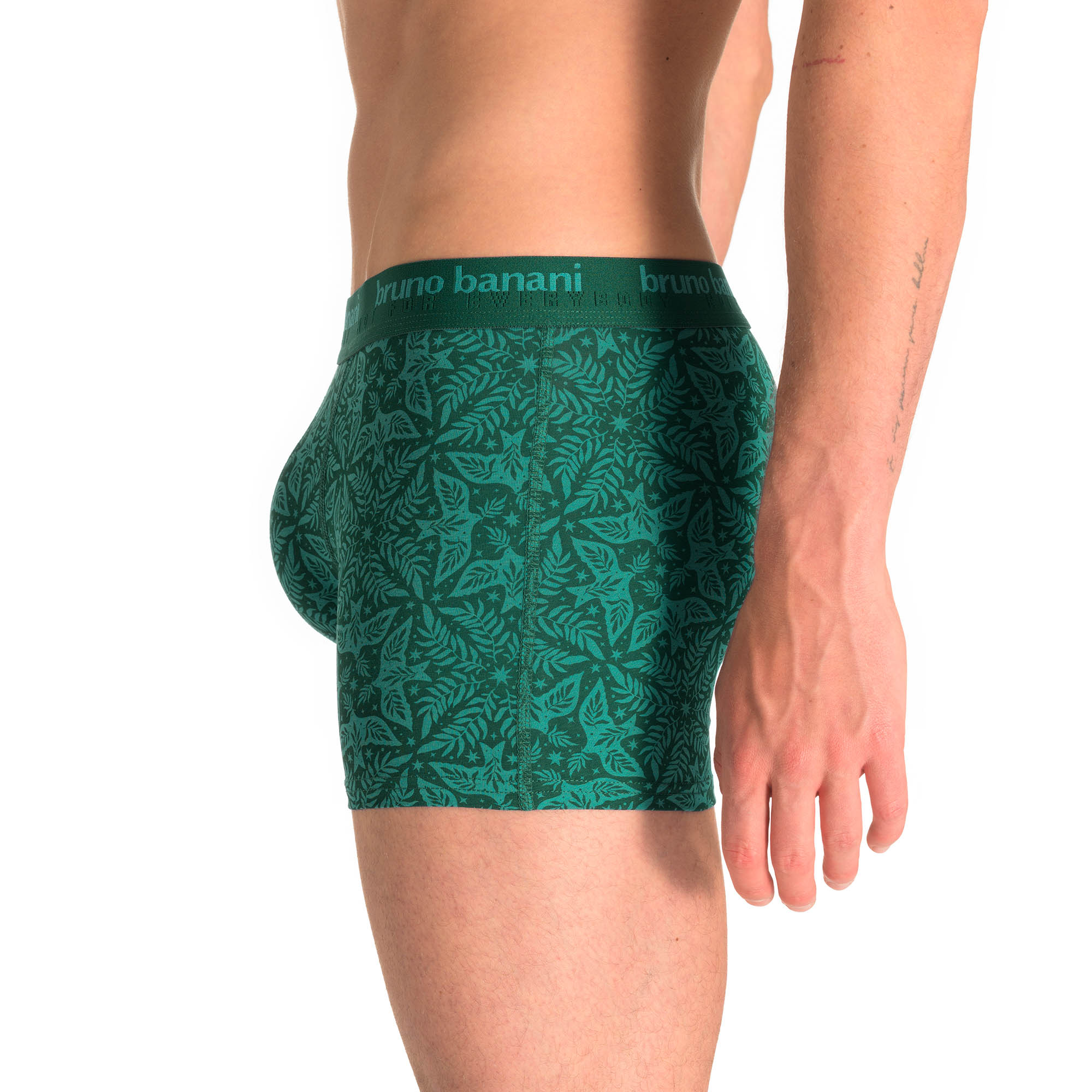 Boxer, Unterhose, Muster, Grün, elastischer Bund