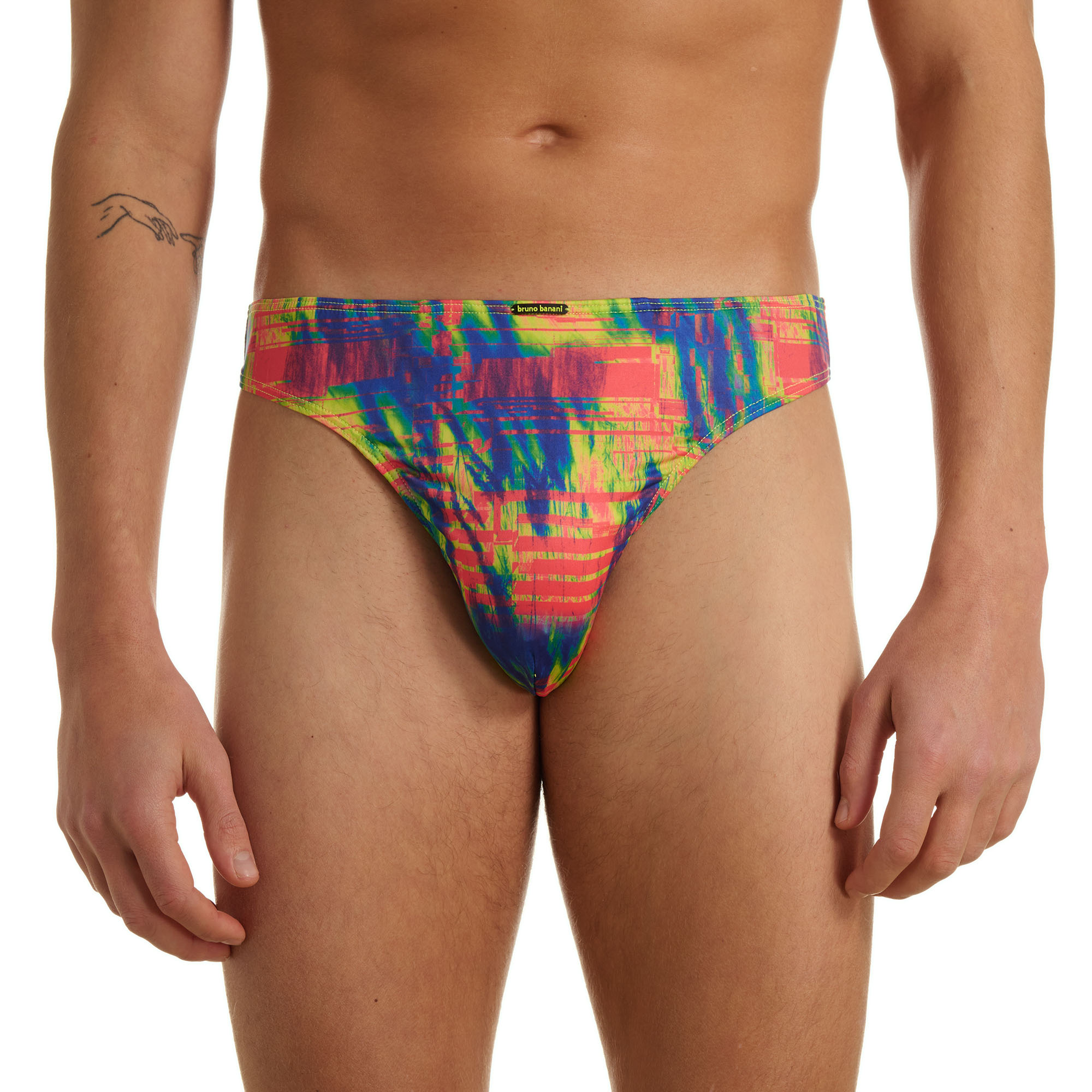 Badehose, Männerbadehose, Schnittslip, Farbenfroh, Stoffmix