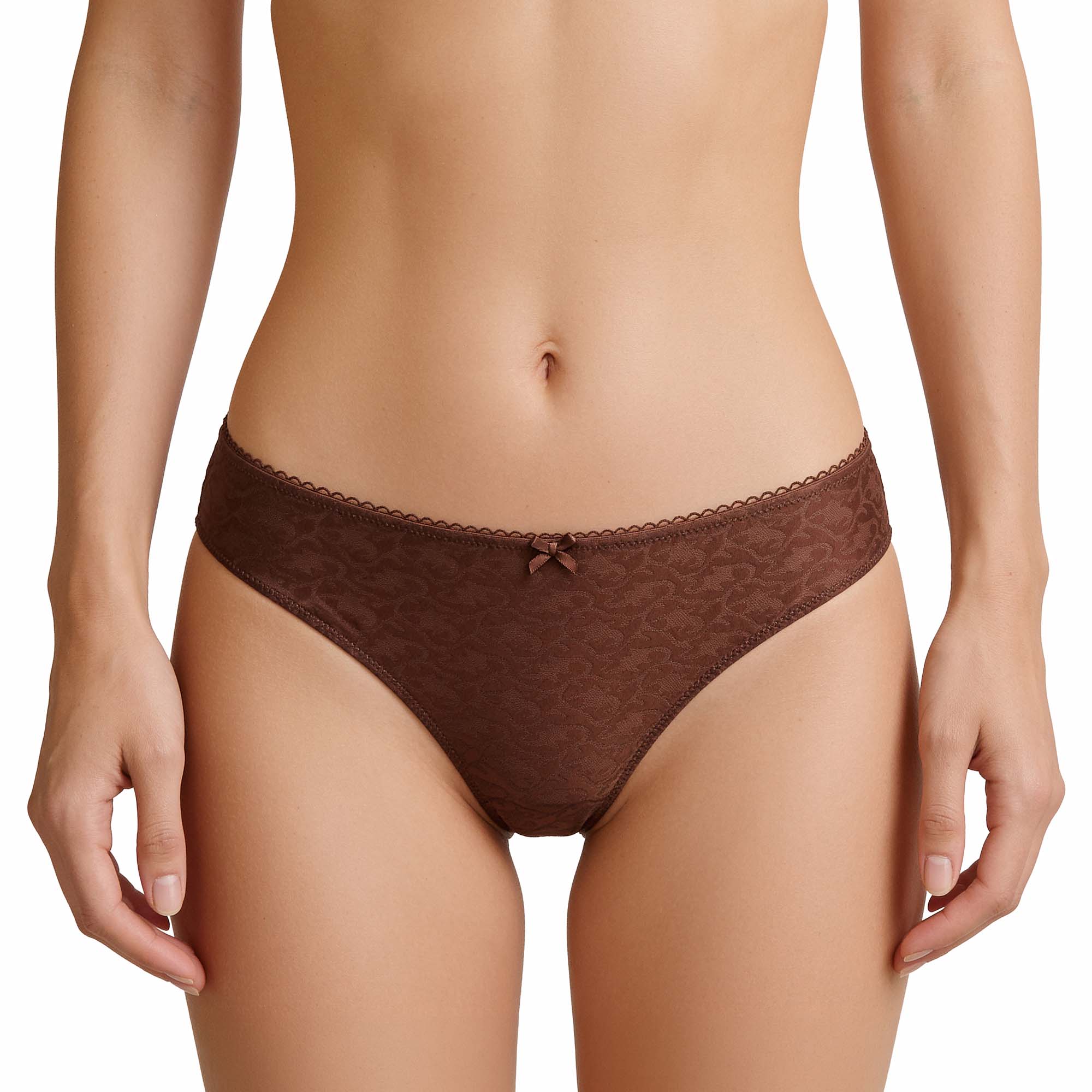 Unterwäsche, Slip, Spitze, Braun, Muster