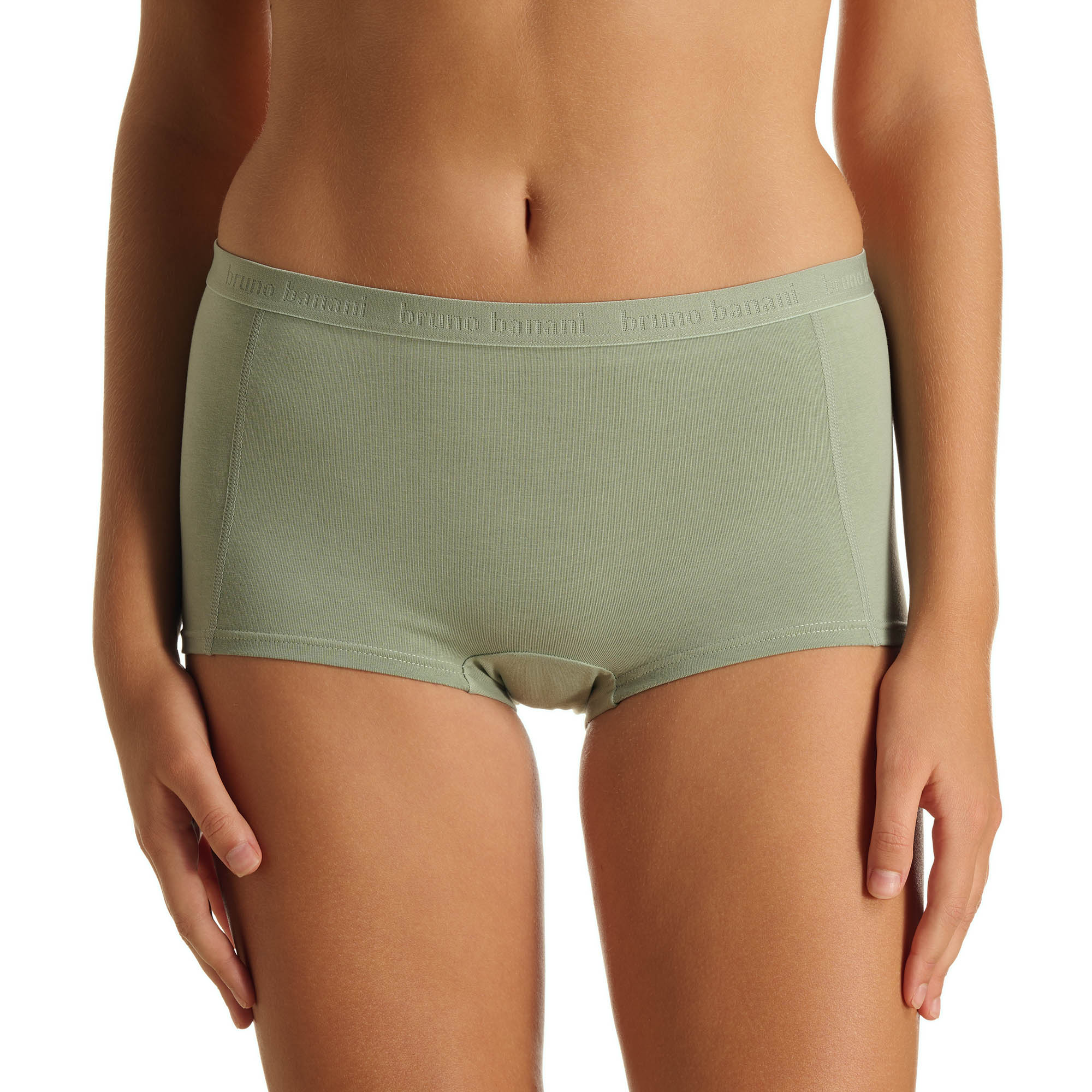 Unterwäsche, Boxer-Shorts, Hohe Taillen-Shorts, Khaki-Grün, Seitliche Nähte