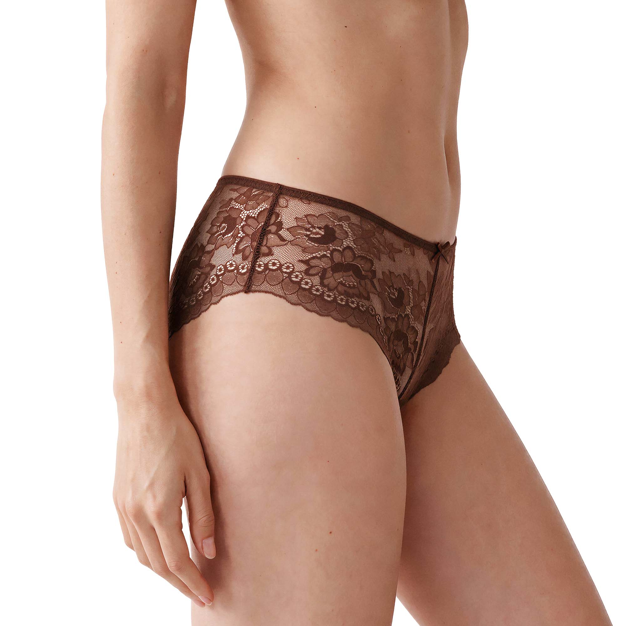 Lae, Unterhosen, Braun, Tiefschnitt, Blumenmuster