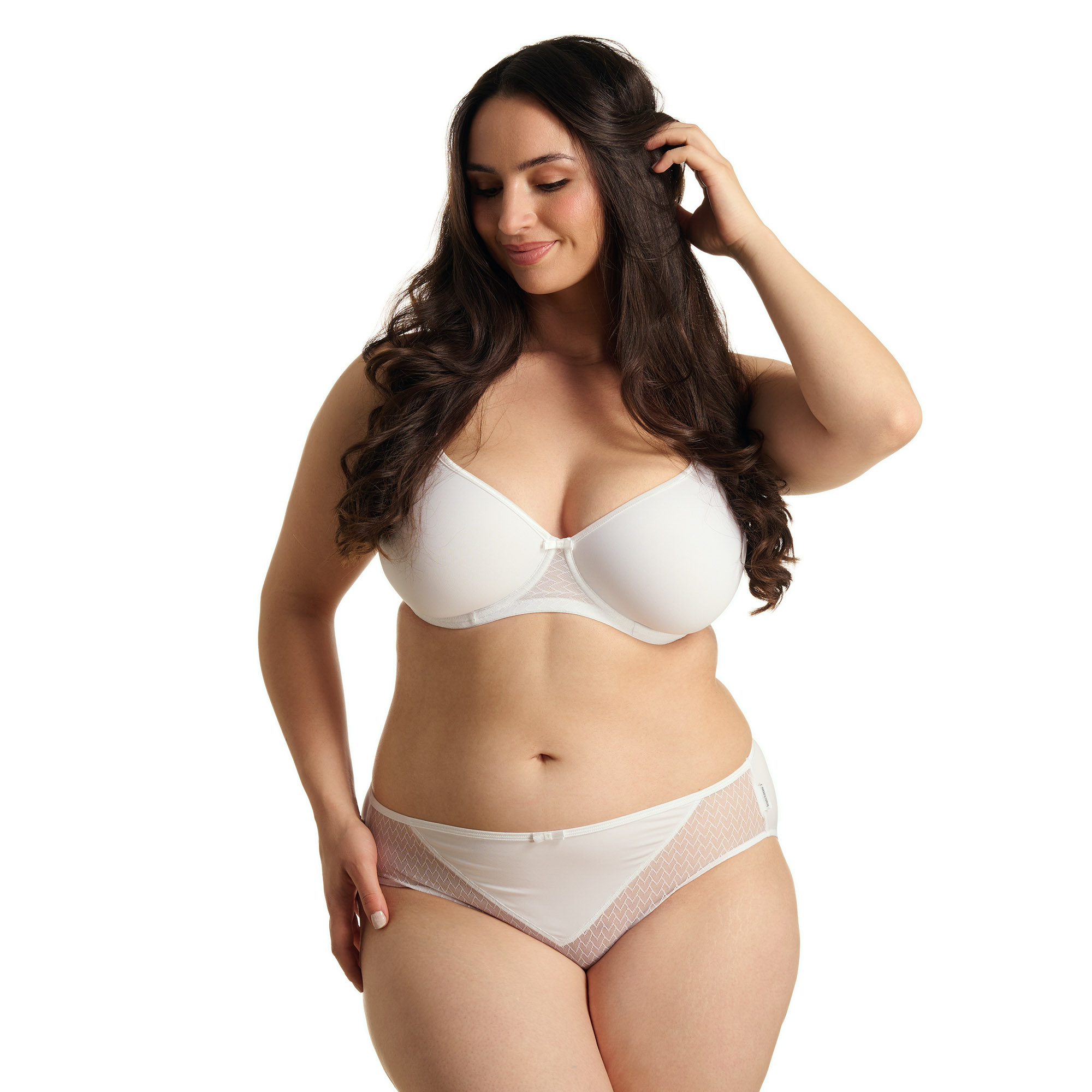 BH, Underwear, Lingerie, Weiß, Plusgröße