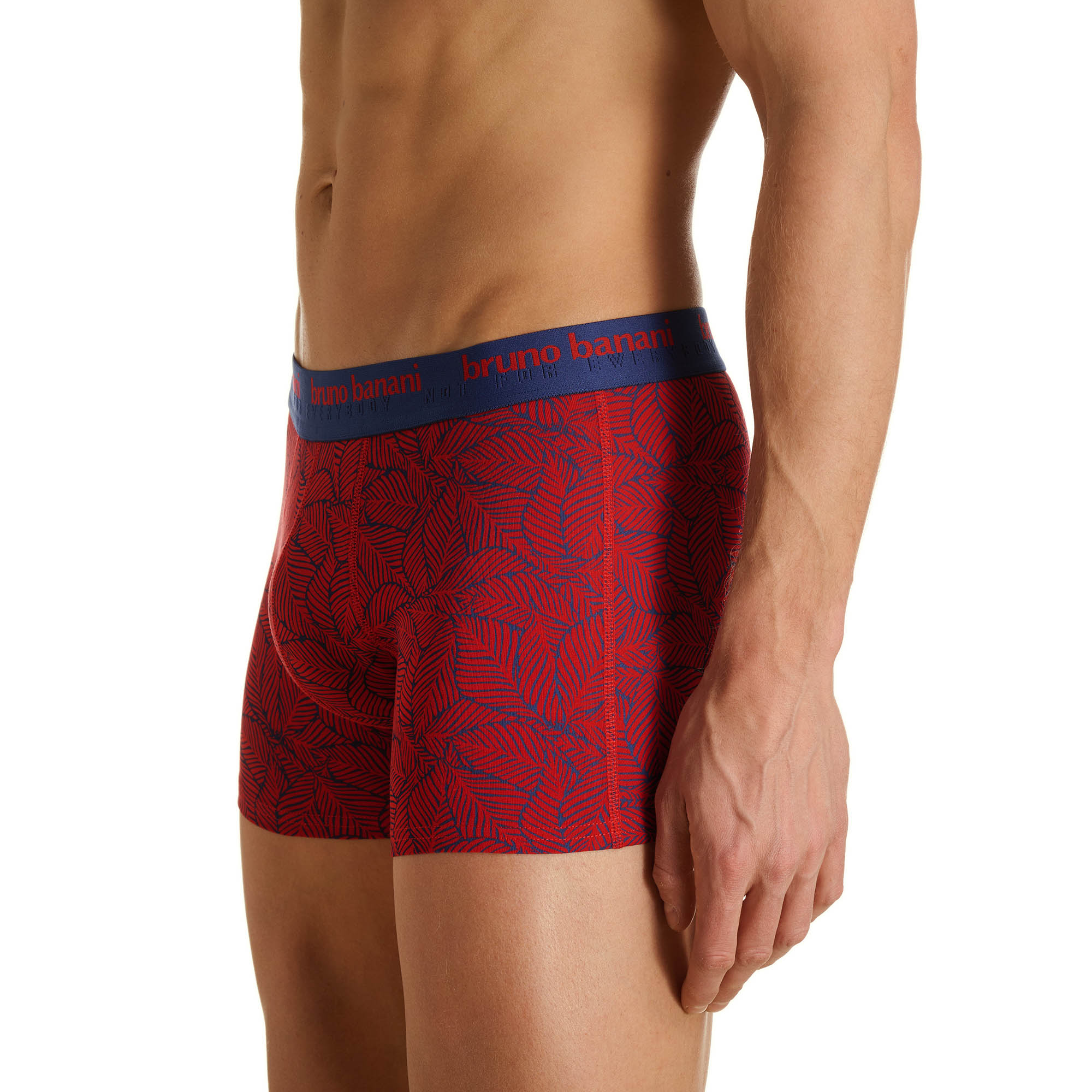 Boxer, Unterwäsche, Druck, Rot, Blättermuster