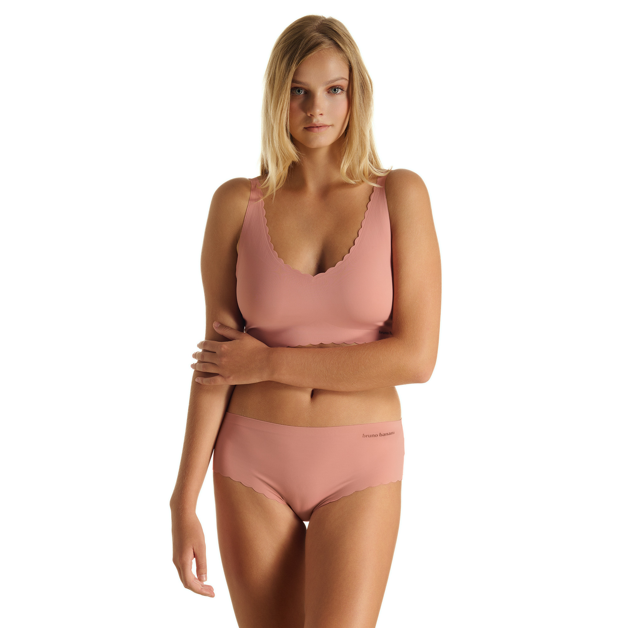 Bademode, BH, Unterhose, Rosa, Rundhalsausschnitt