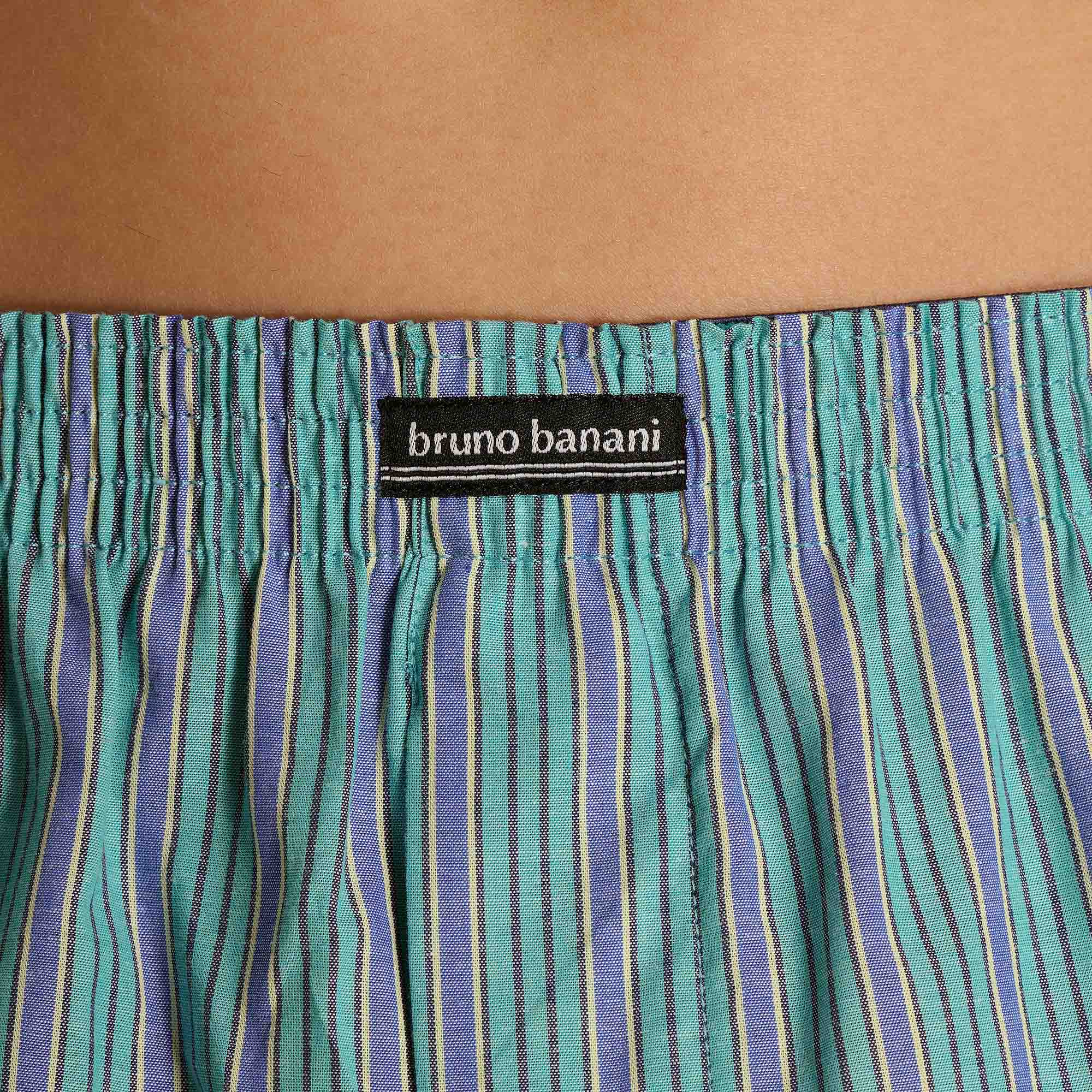 Boxershorts, Elastischer Bund, Vertikalstreifen, Türkis-lila, Bruno Banani