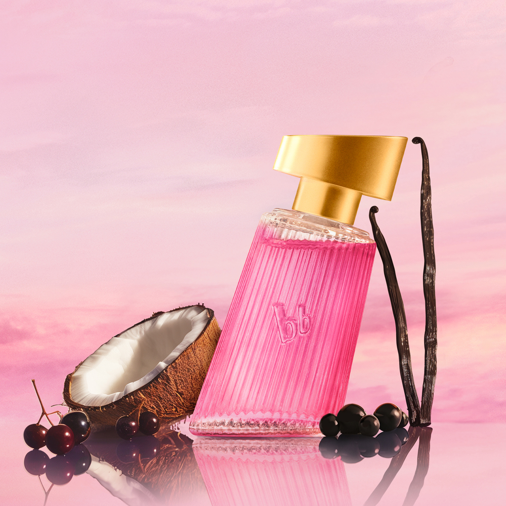 Parfümflasche, Pink, Duft, Kokosnuss, Schwarze Beeren