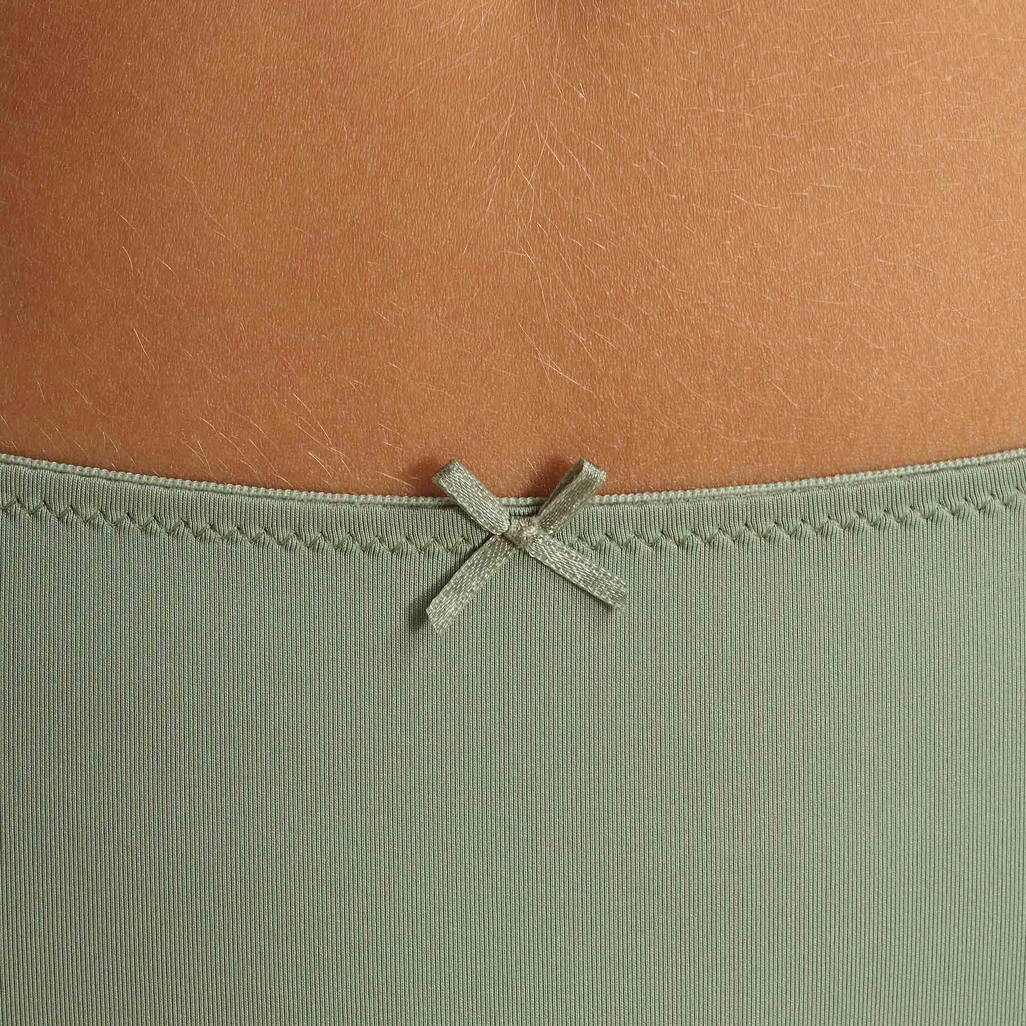 Kleidung, Unterwäsche, Details, Schleife, grüner Stoff
