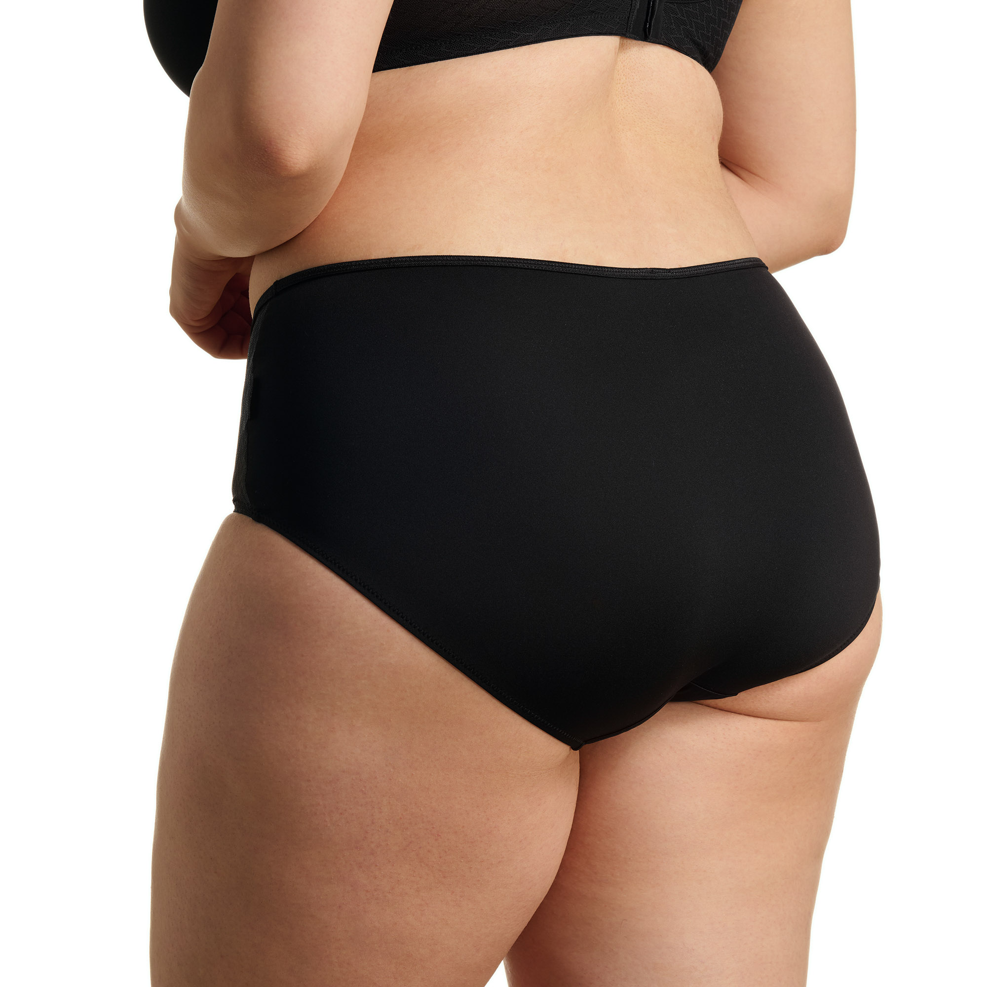 Unterhose, Schwarz, Höschen, Bauchweg, Medium‑Waist