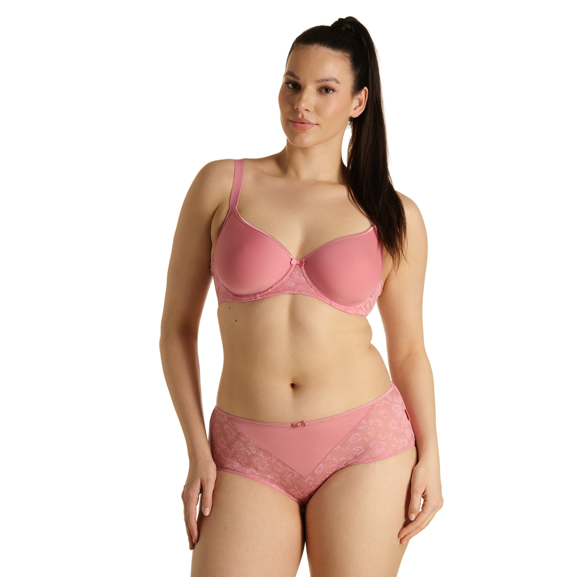 BH, Pink, Spitze, Damen, Set