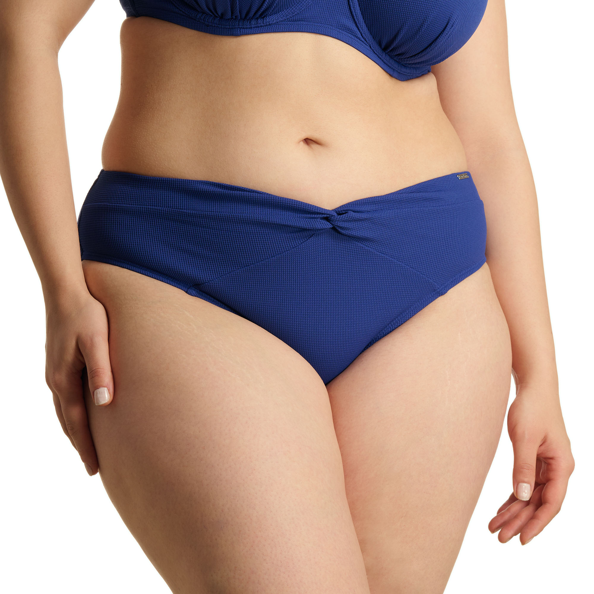 Bikini-Hose, Bikini-Unterteil, Hoher Bund, Gittermuster, Nähe-Schnitt