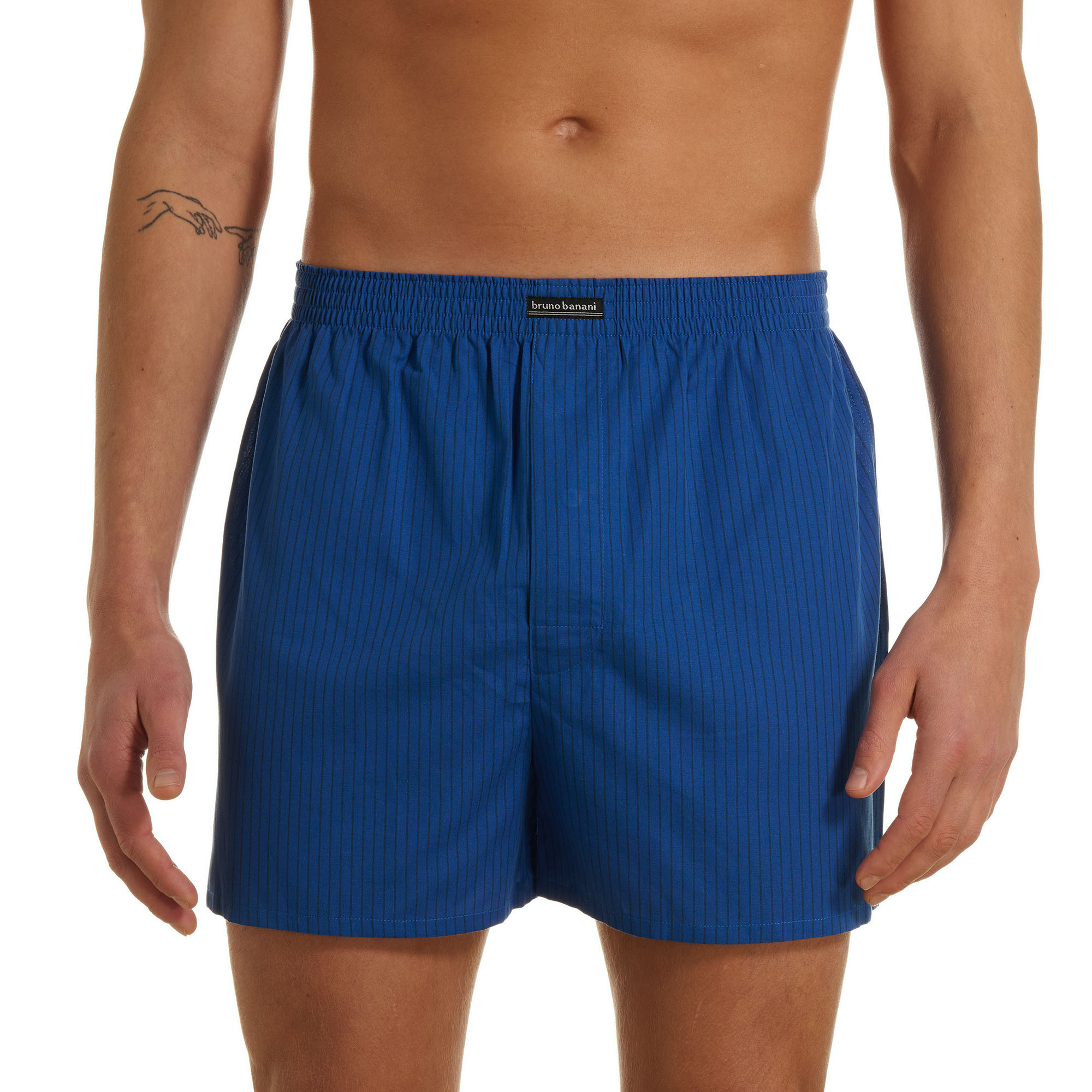 Shorts, Blau, Gestreift, Elastischer Bund, Herren