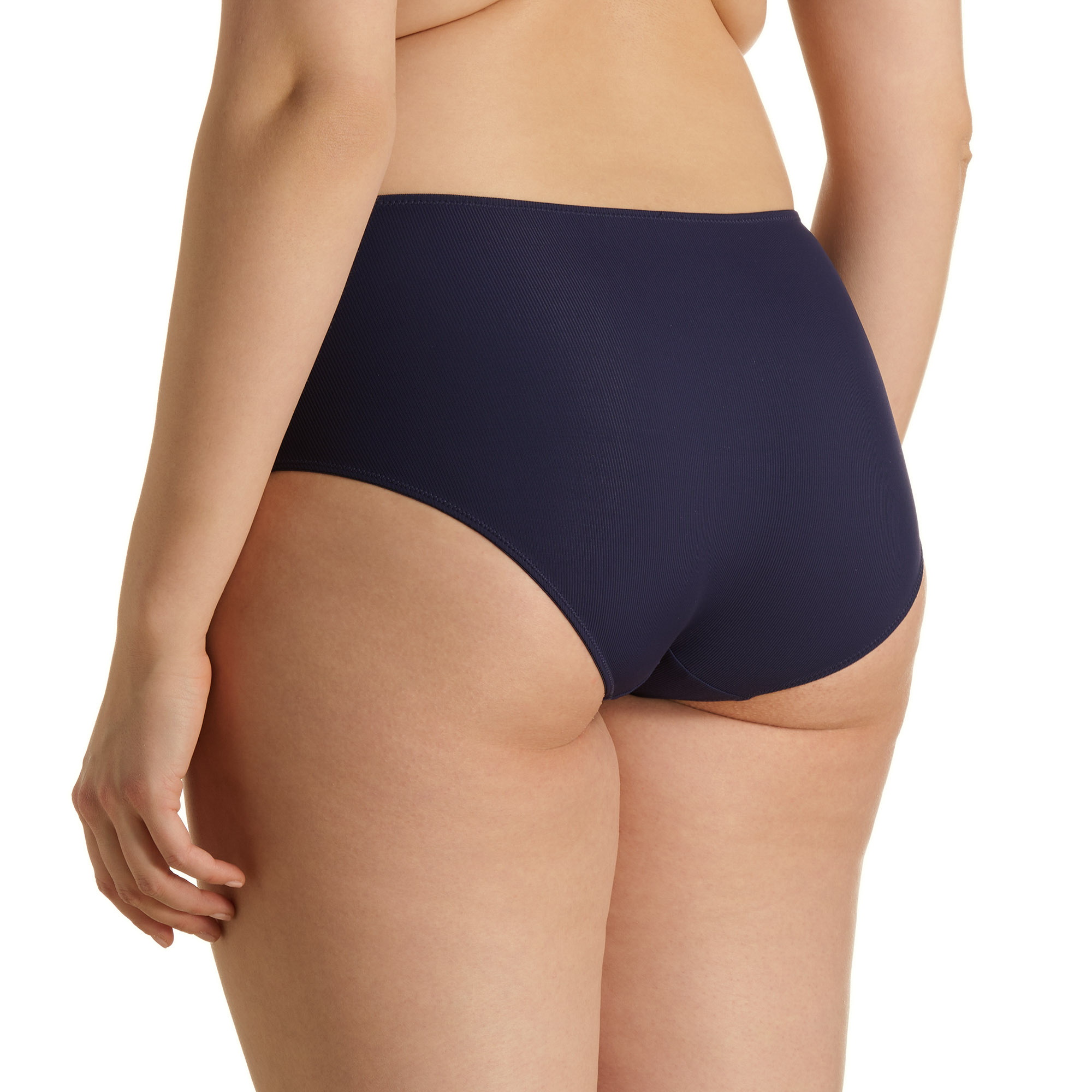 Unterwäsche, Höschen, Rippstruktur, dunkelblau, High-Waist-Form
