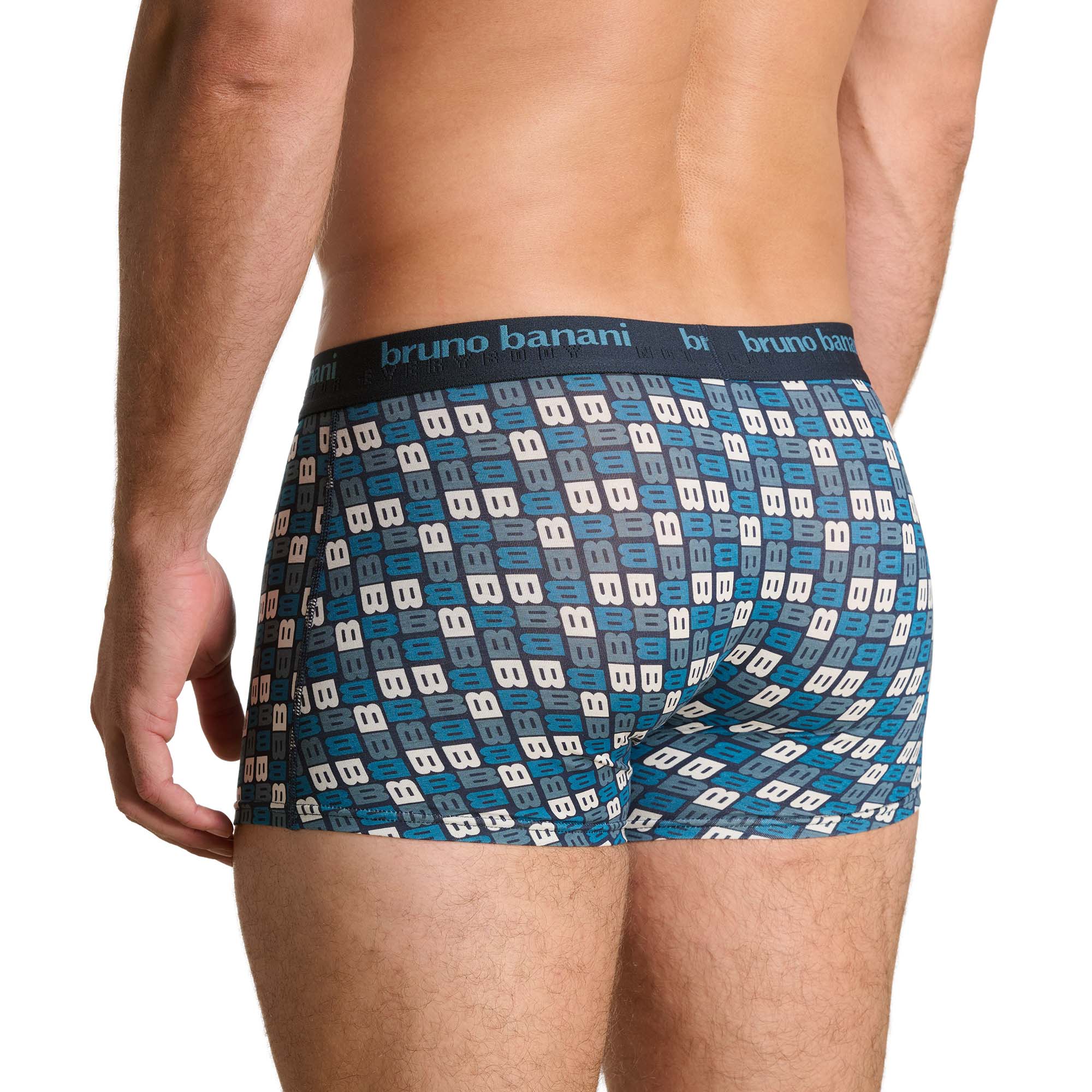 Boxer-Shorts, Boxershorts, Muster, Blau, Elastischer Bund