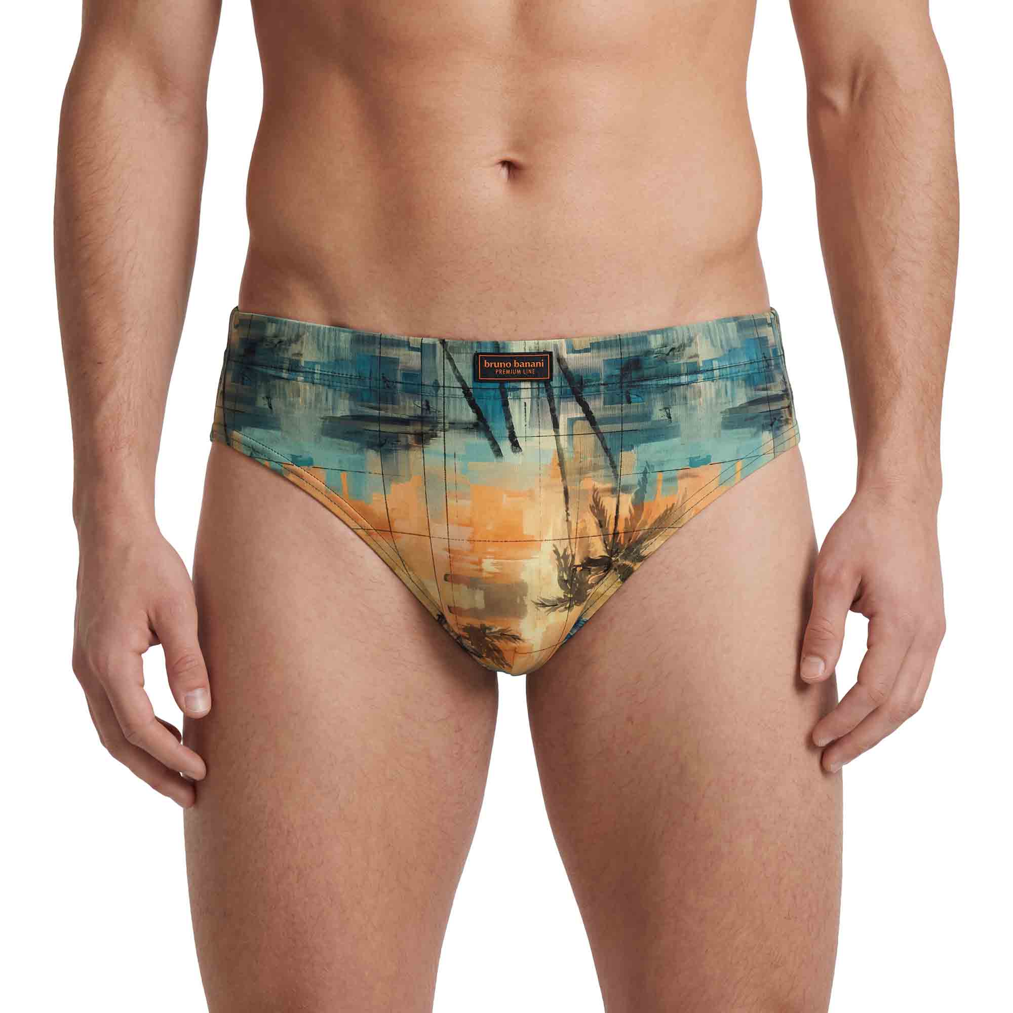 Herren-Slip, Bunt, Abstraktes Muster, Niedrige Leibhöhe