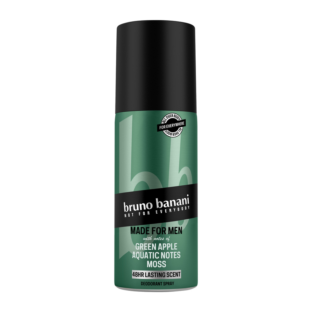 Deo-Spray, Männer-Deo, Grüner Apfel, Akkurat Duft, 48h, Aerosol, Deodorant, Grünes Design, Aromatisierter Duft, Moosnote