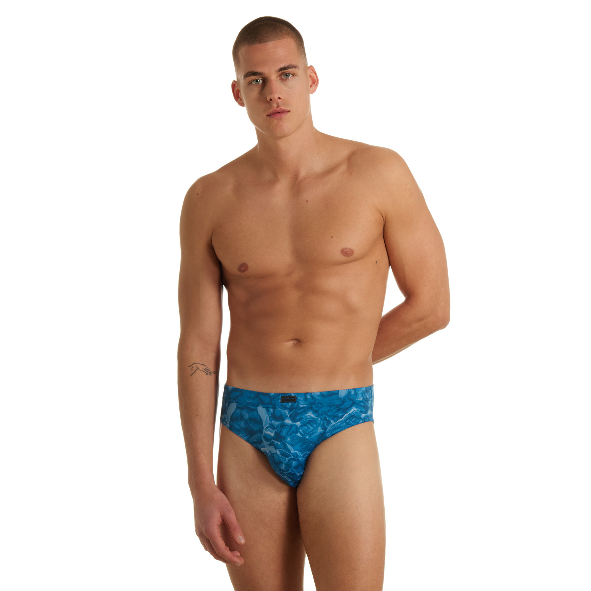 Badehose, Männer, Druck/ Muster, Blau, Körpernah