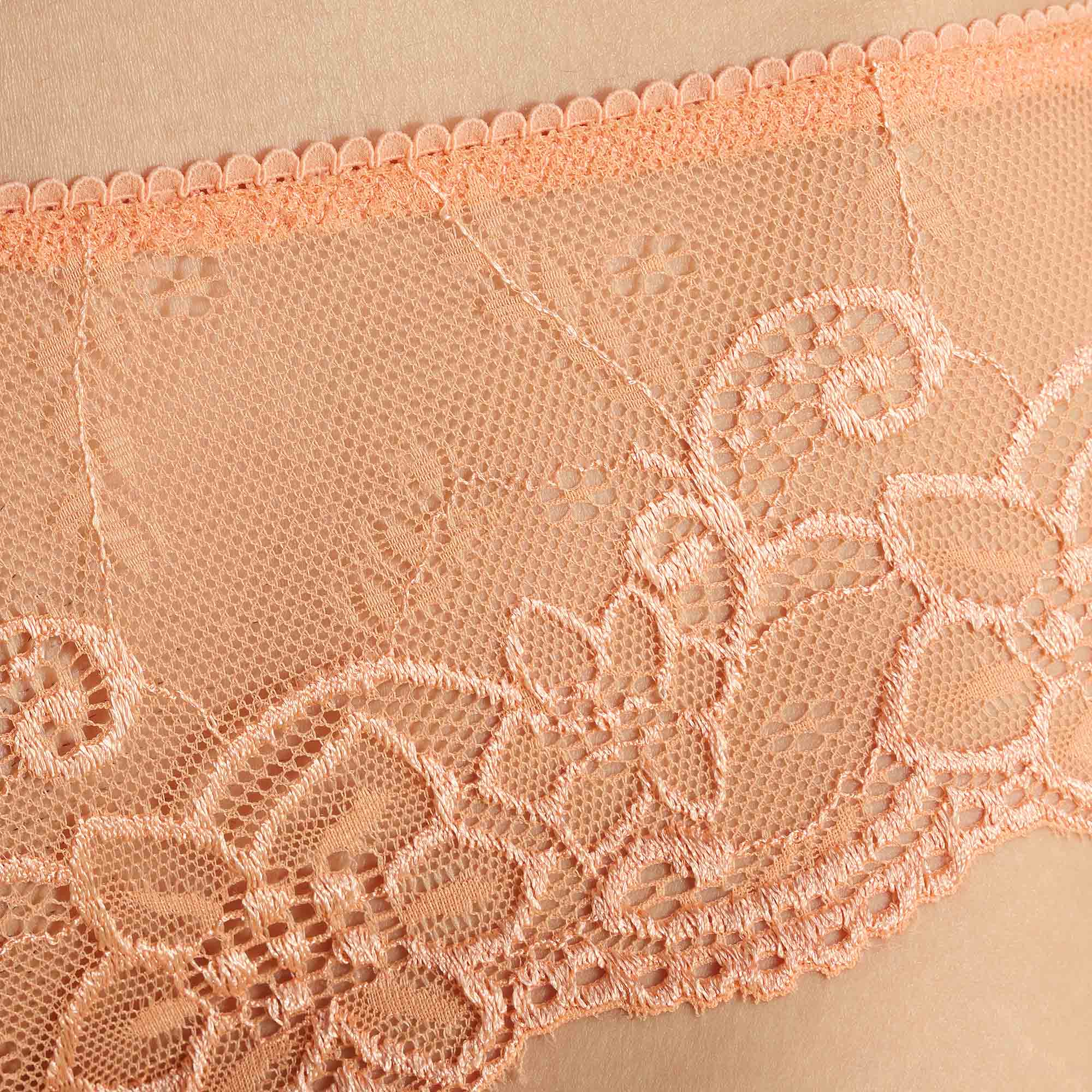 Spitze, Pfirsich, Blumenmuster, Unterwäsche, durchscheinend