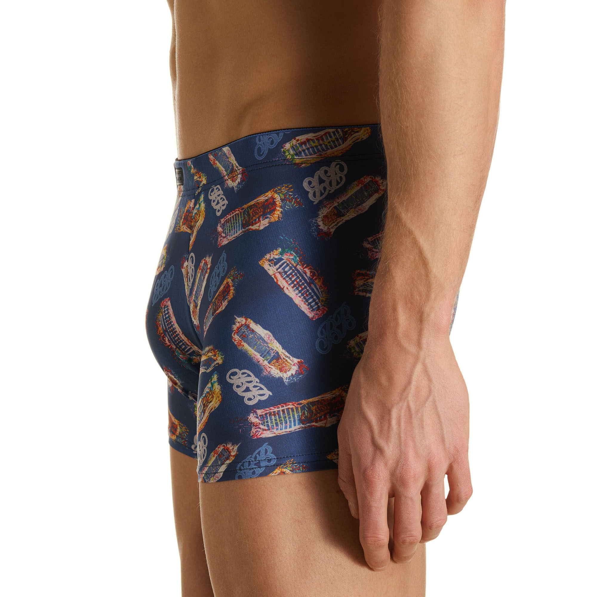 Boxershorts, Herren, Unterwäsche, blaues Muster, Trunks