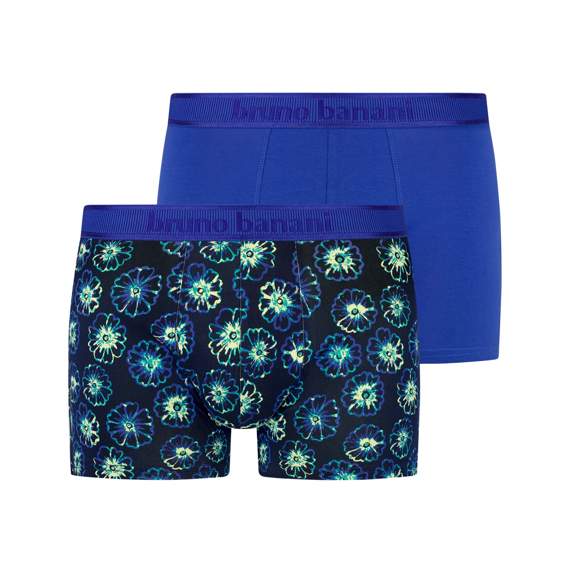 Unterwäsche, Boxer-Shorts, Blumenmuster, Blau, Elastischer Bund