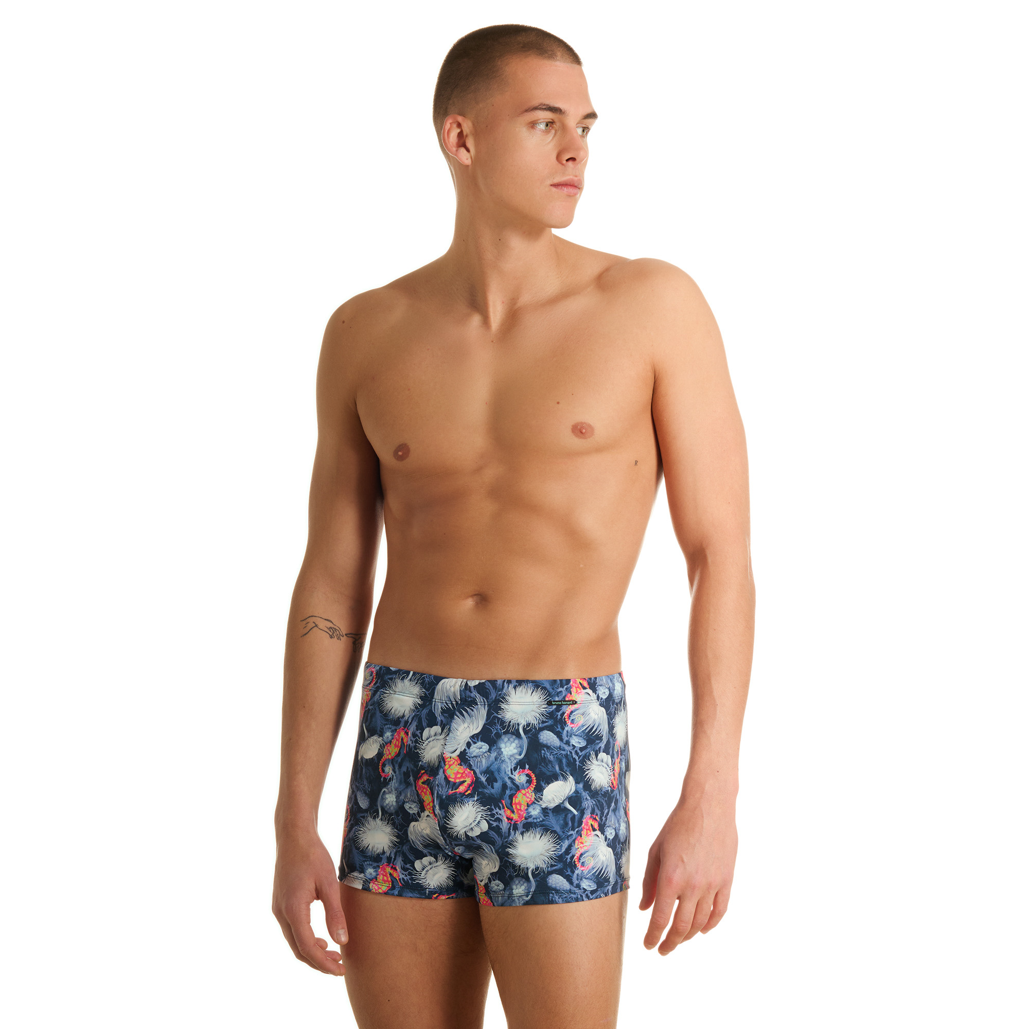 Herren, Schwimmware, Badeshorts, Muster, Blau