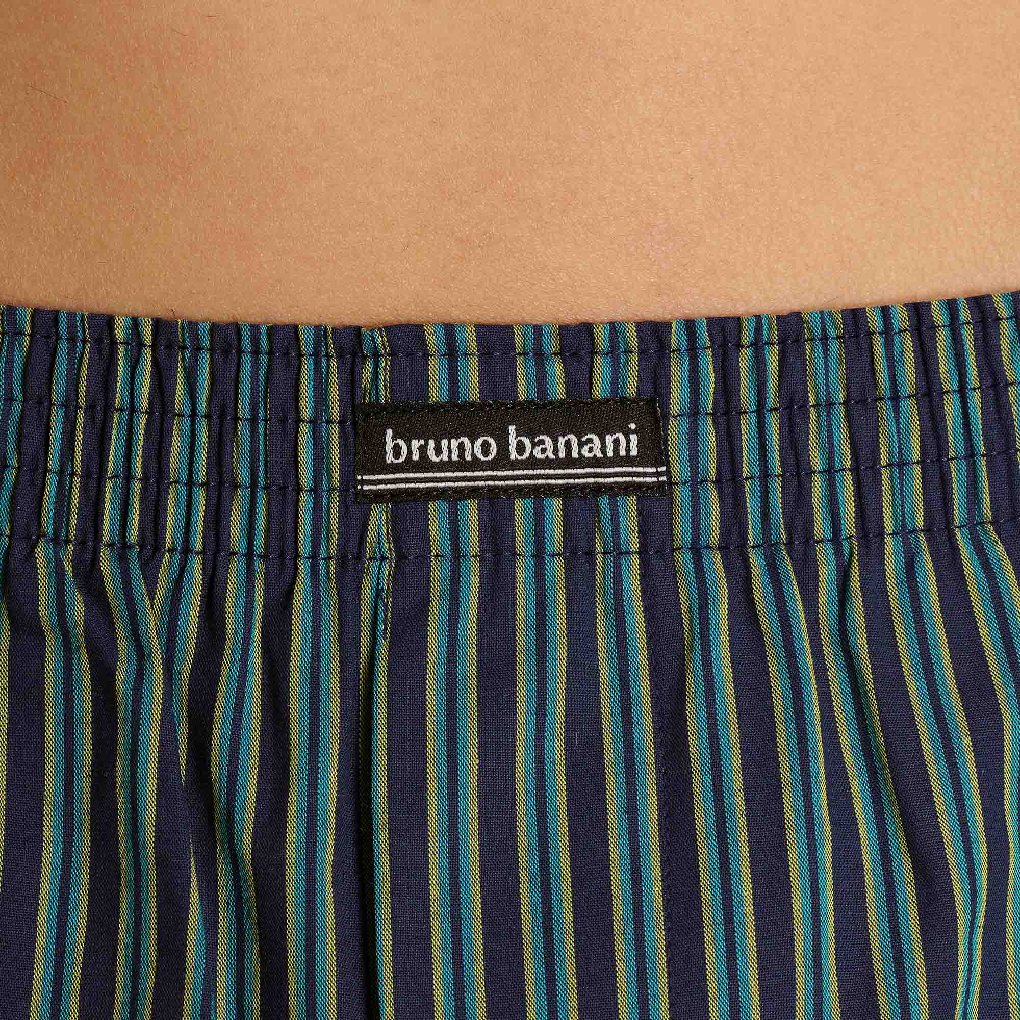 gestreift, navy, grün, elastischer bund, markenlabel