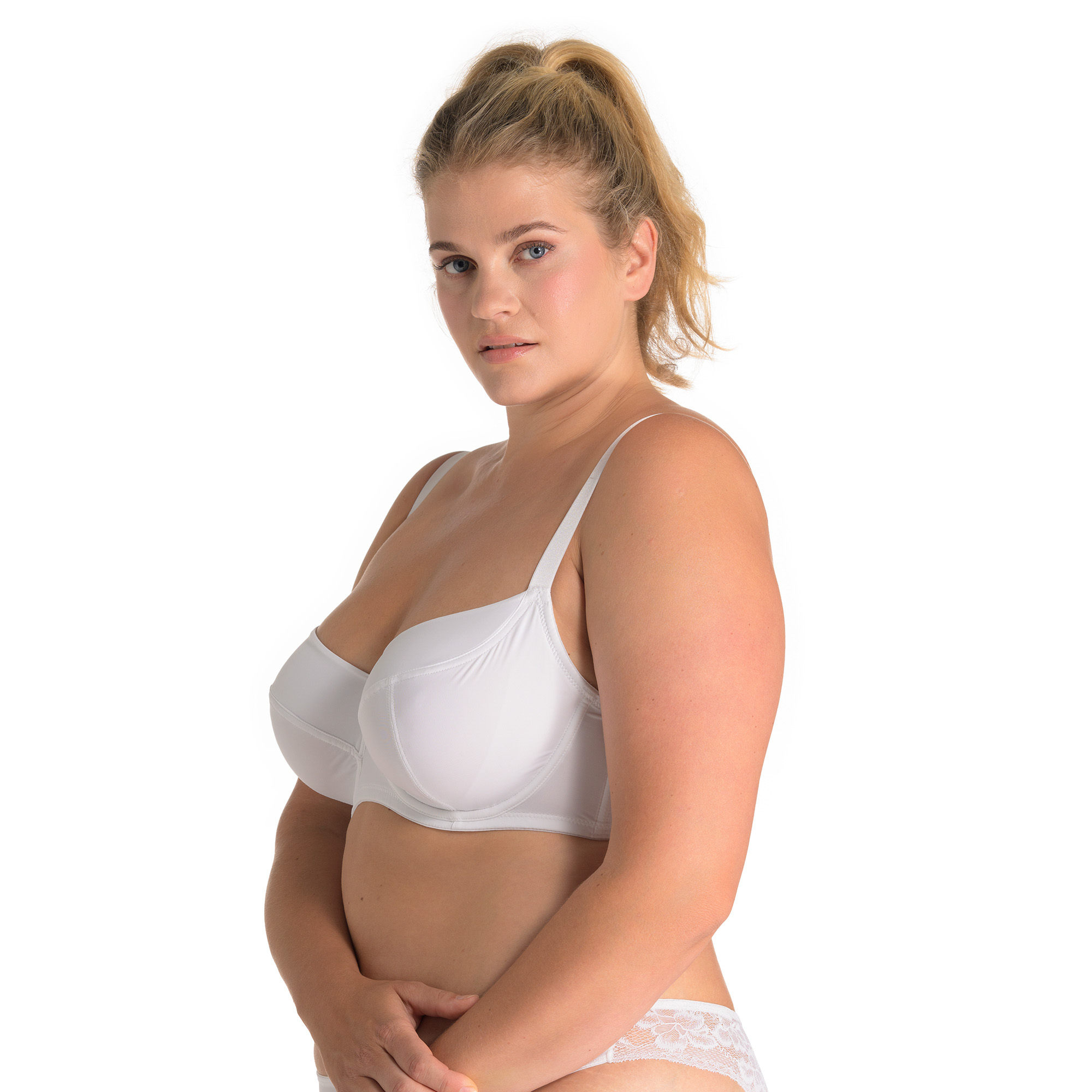 BH-BH, weißer-BH, Unterwäsche, Spitzenkante, Plusgröße