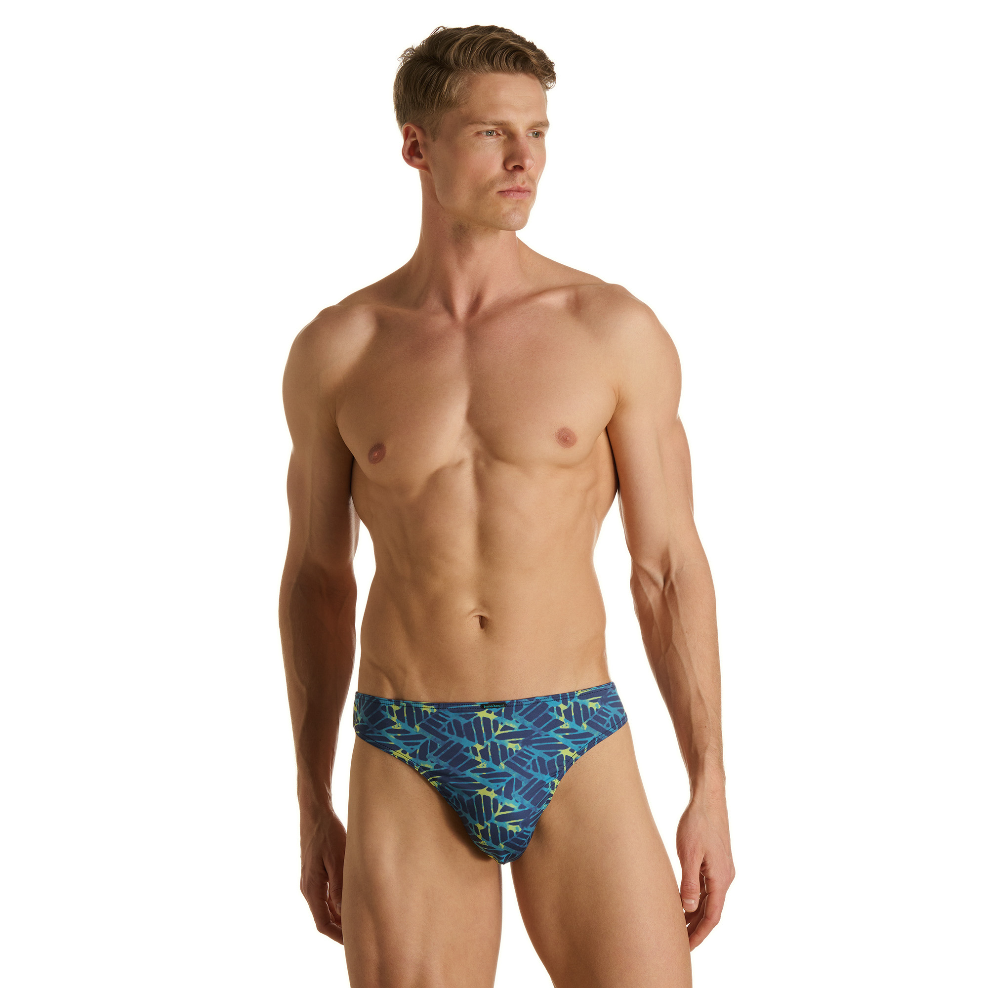Herren-Slip, Badehose, Blau, Abstraktes Muster