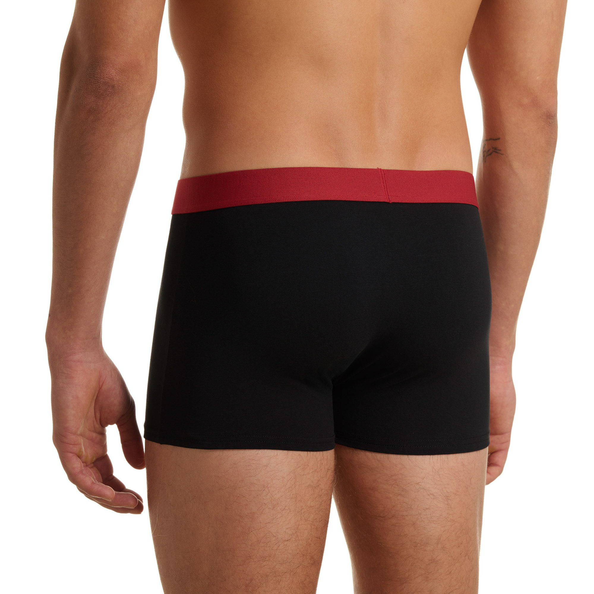 Unterhose, Boxershorts, Kurz, Schwarz, Roter Bund