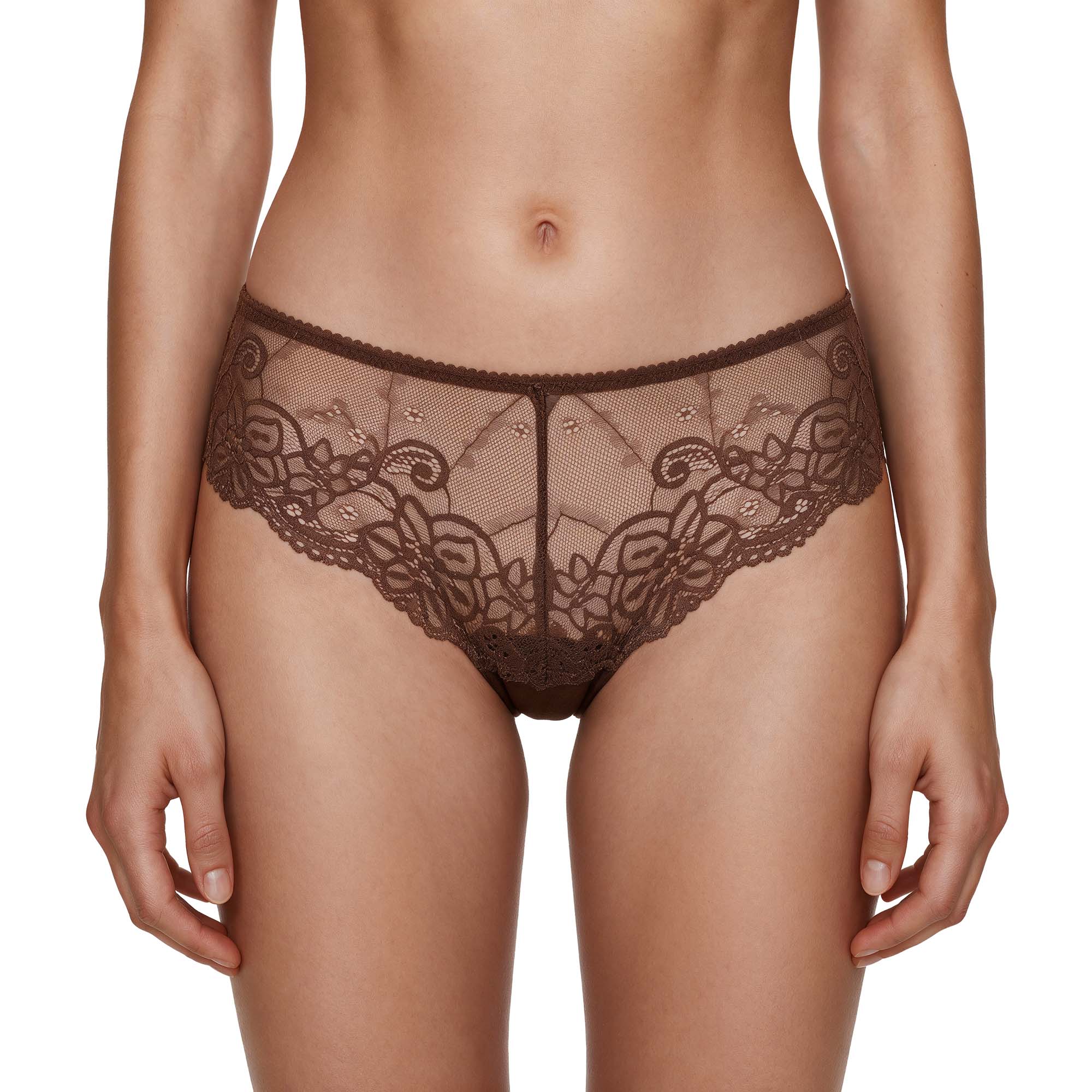 Unterwäsche, Damenshorts, Spitzenmuster, Braun, Hybrid?